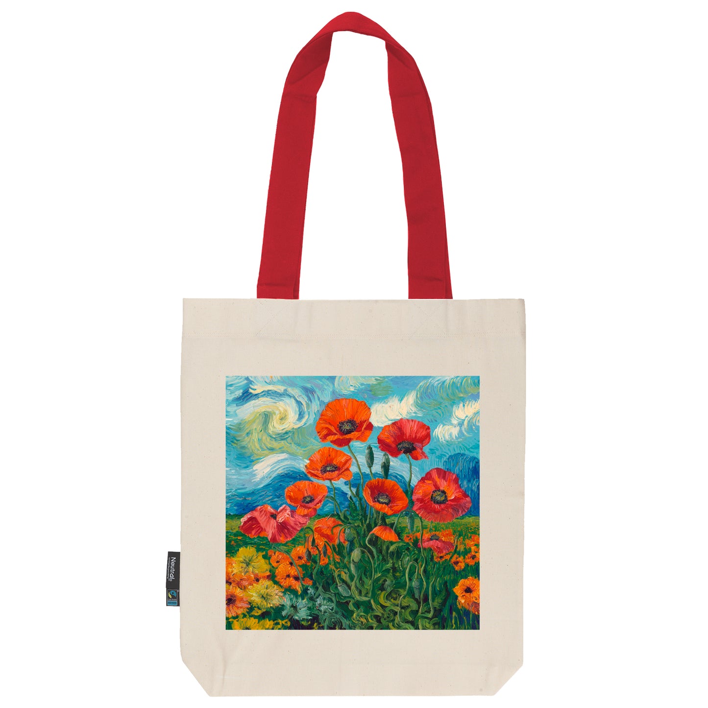 Twill Bag aus Bio- Baumwolle | Gemälde 5 | Mohnblumen