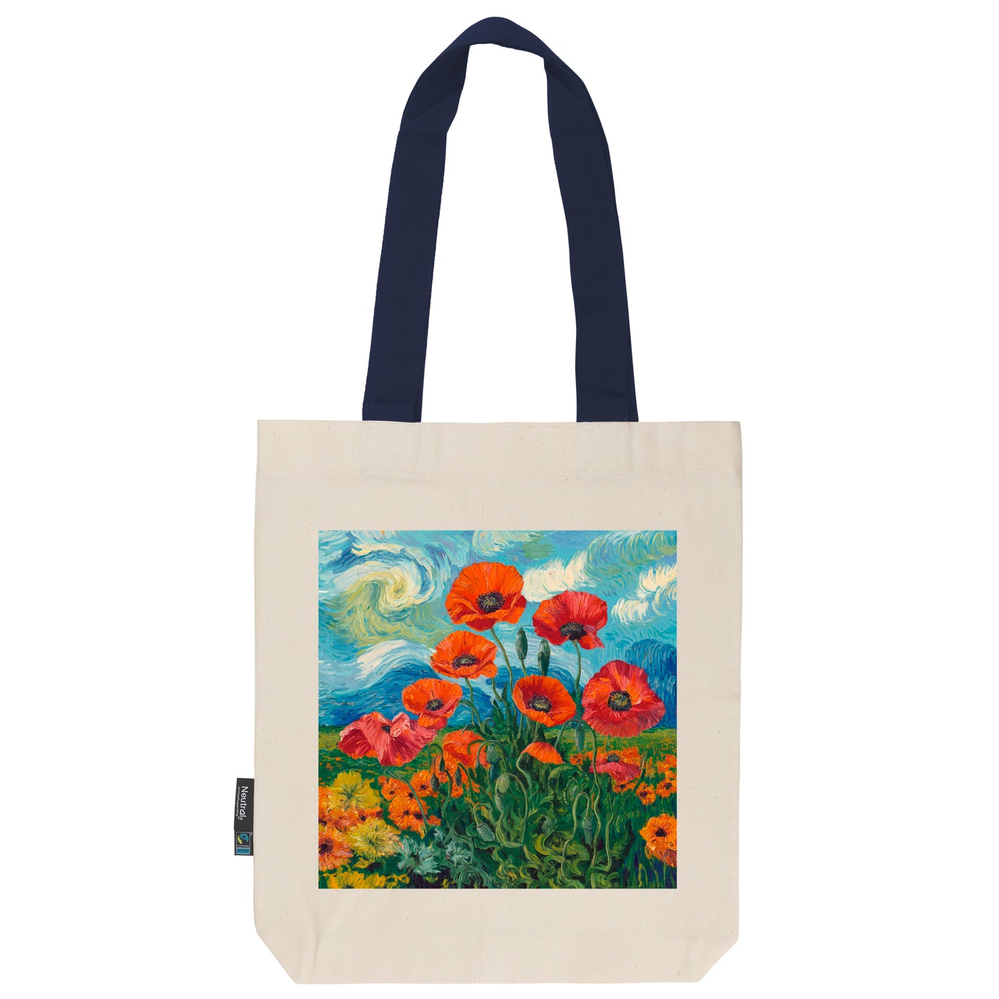 Twill Bag aus Bio- Baumwolle | Gemälde 5 | Mohnblumen