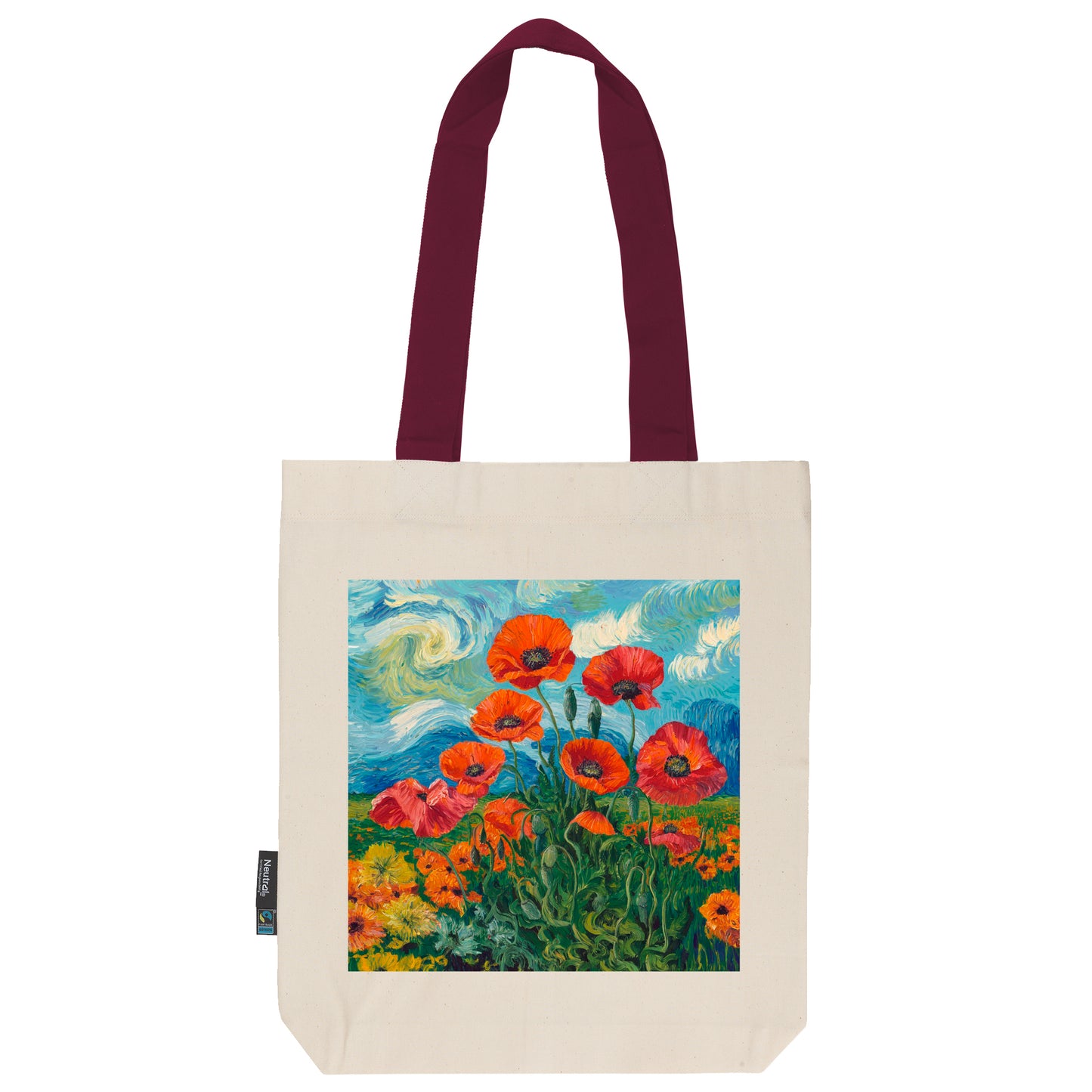 Twill Bag aus Bio- Baumwolle | Gemälde 5 | Mohnblumen