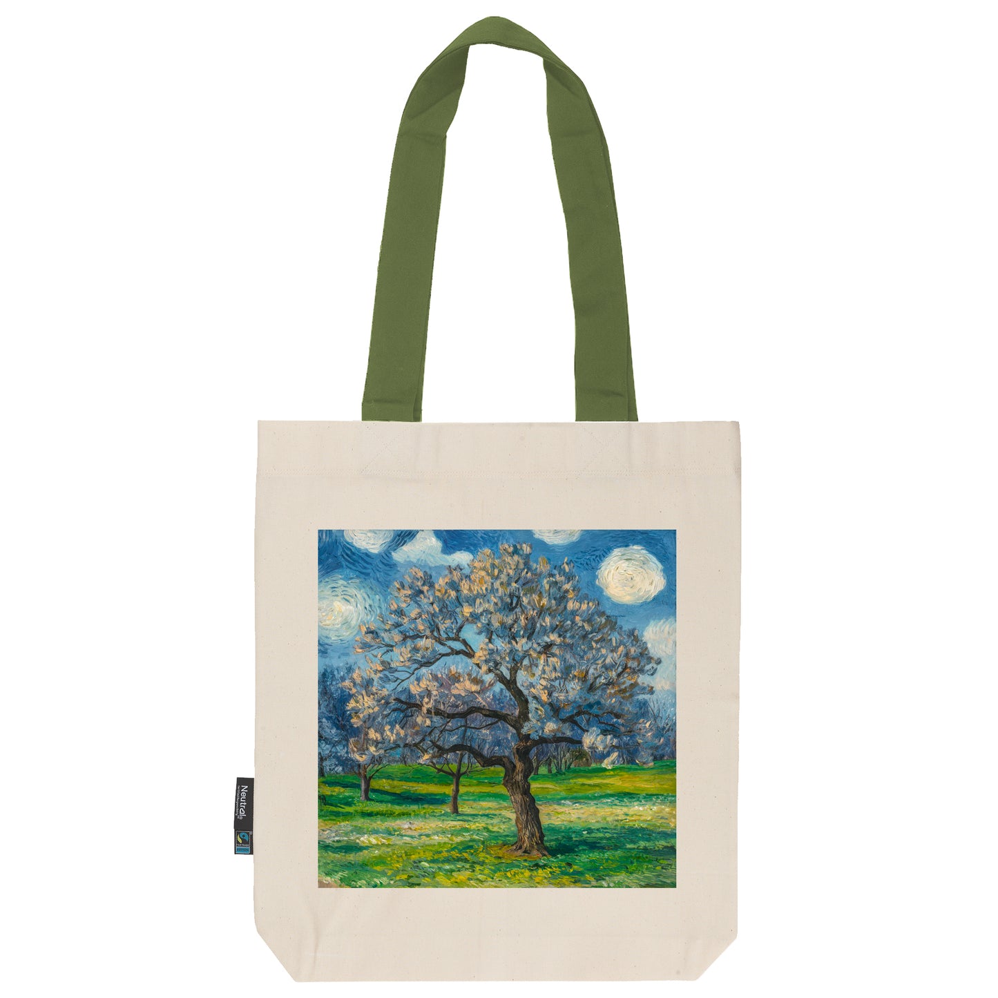 Twill Bag aus Bio- Baumwolle | Gemälde 6 | Apfelbaum in Blüte