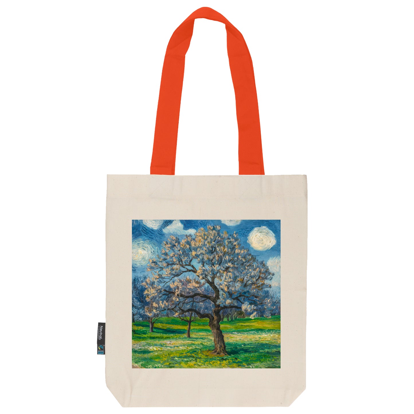 Twill Bag aus Bio- Baumwolle | Gemälde 6 | Apfelbaum in Blüte
