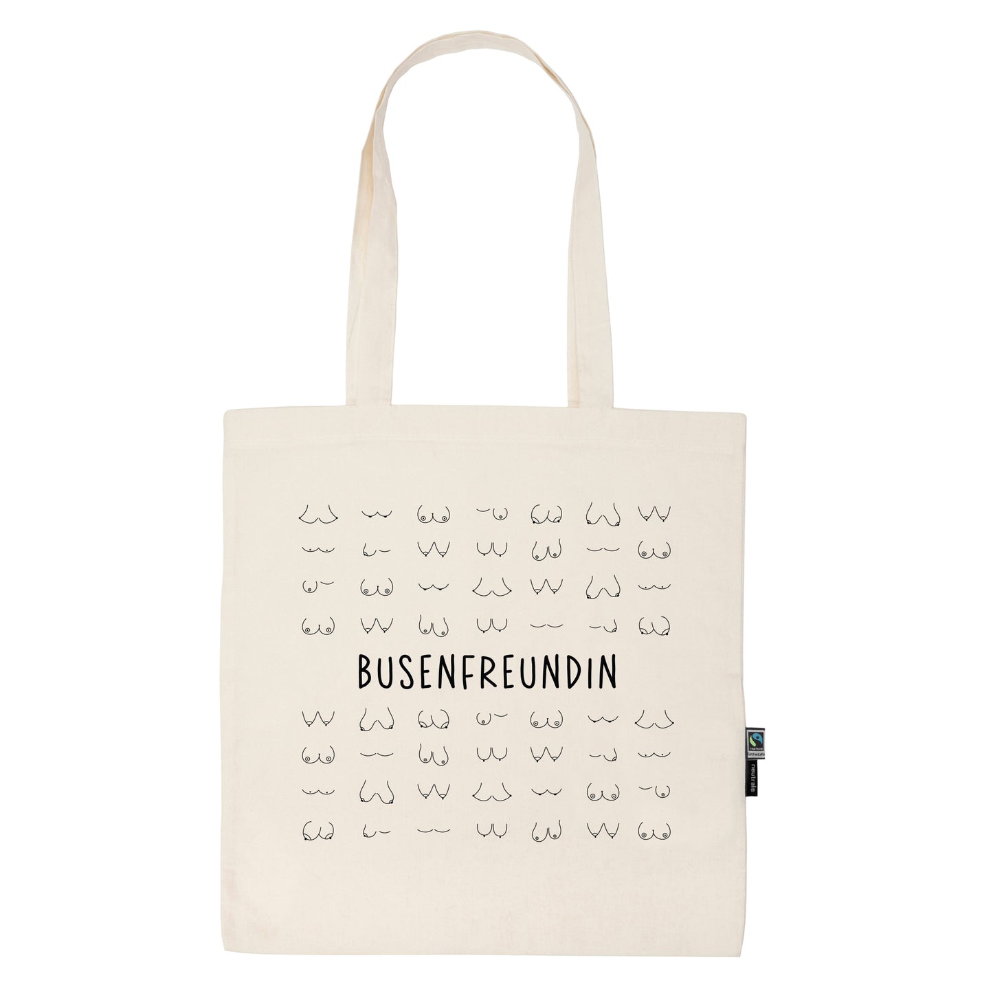 Busenfreundin 2.0 | naturfarbene Stofftasche aus Bio- Baumwolle | entzückendes Geschenk für die beste und liebste Freundin | kurz BFF