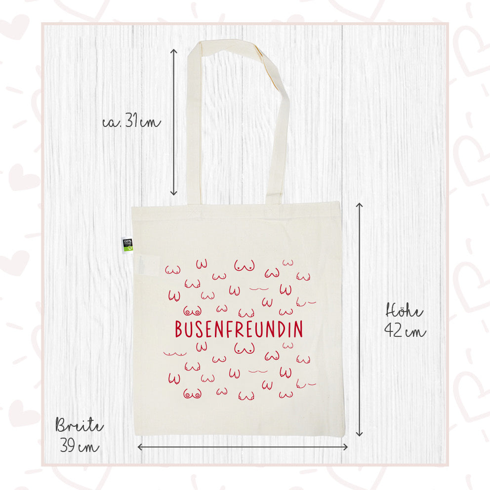 Stofftasche natur aus Bio- Baumwolle | Busenfreundin 1.0 pink