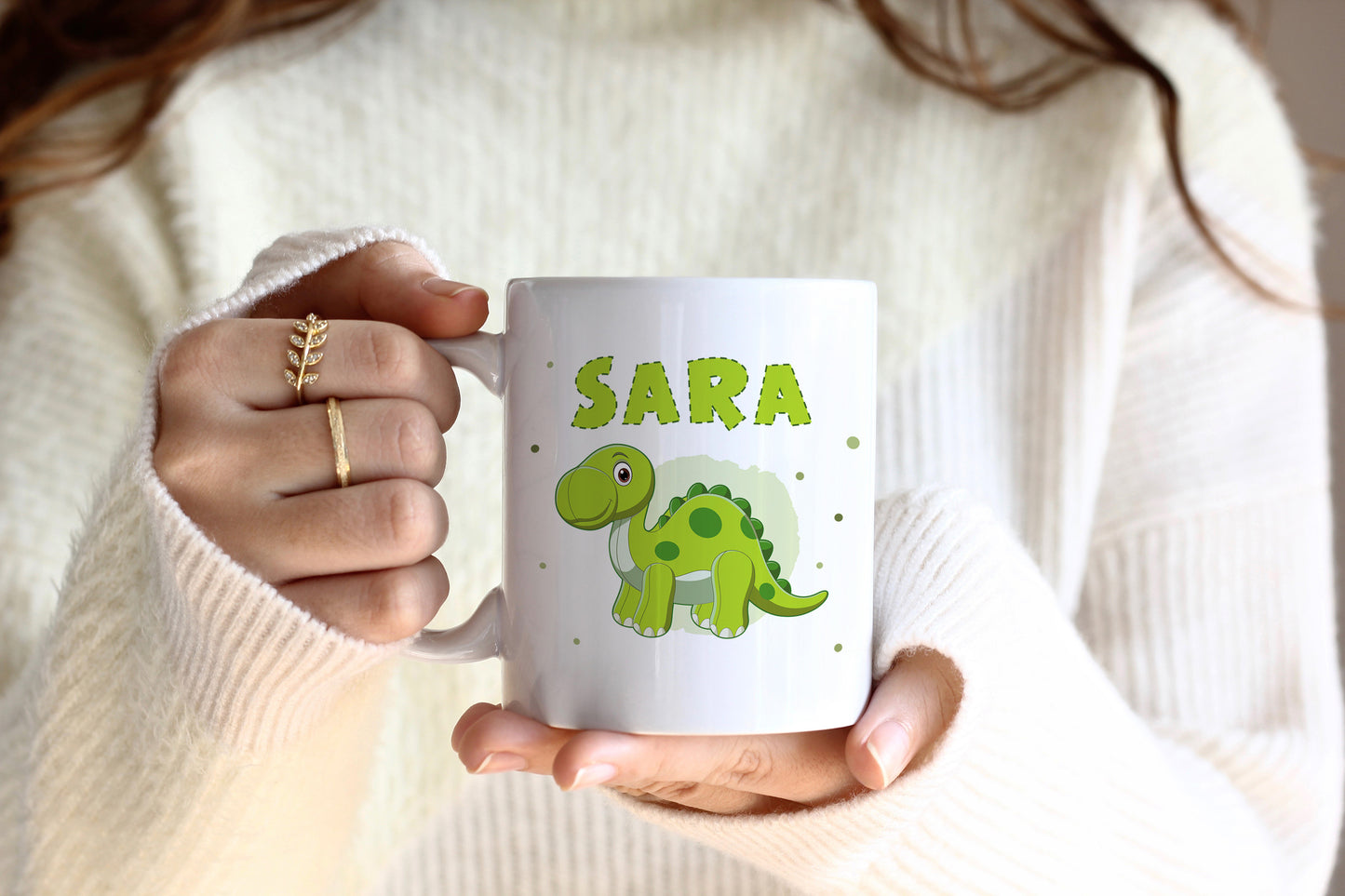 Keramik Tasse mit Namen | Dino 4 | Brachiosaurus