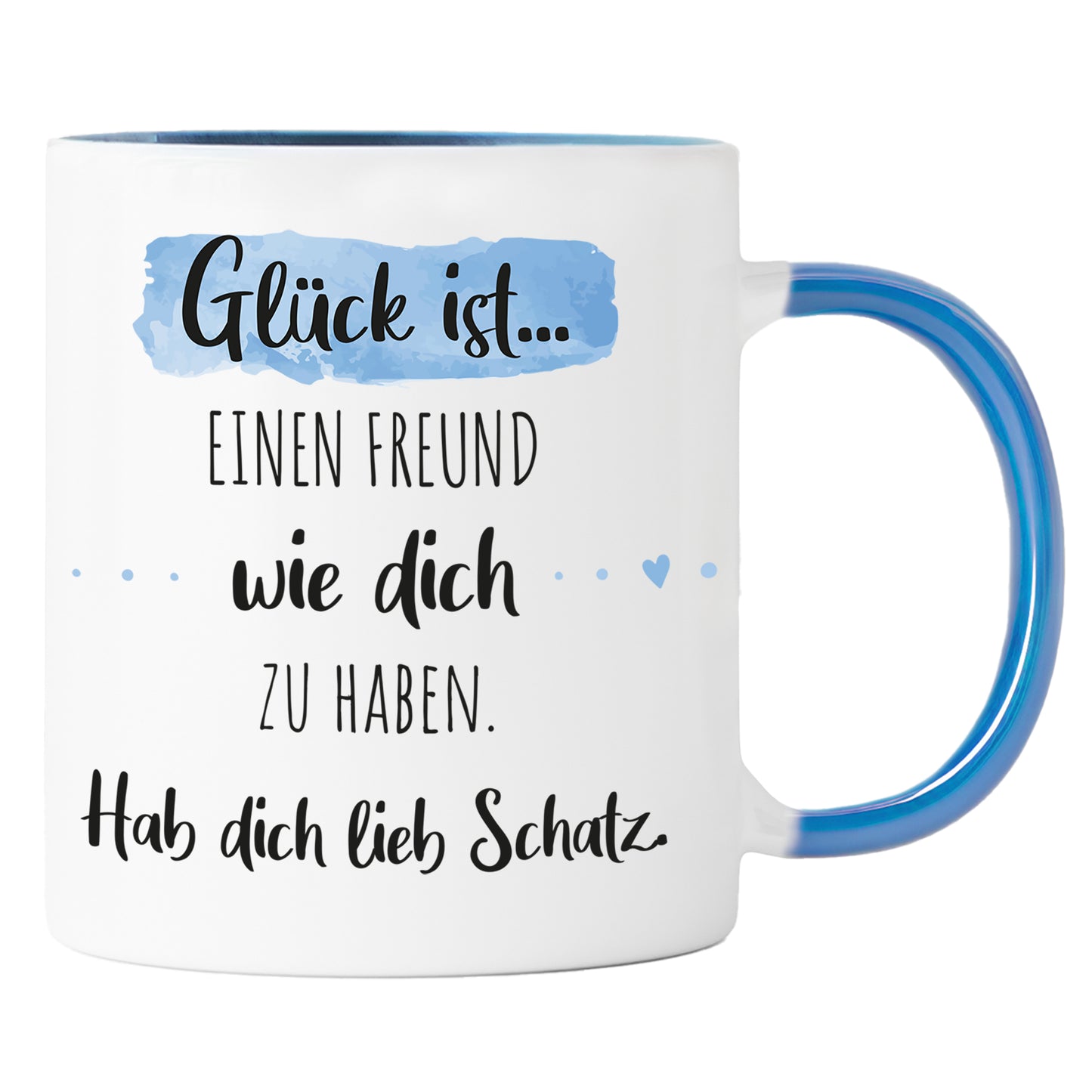 Keramik Tasse mit Namen | Glück ist einen Freund wie dich zu haben