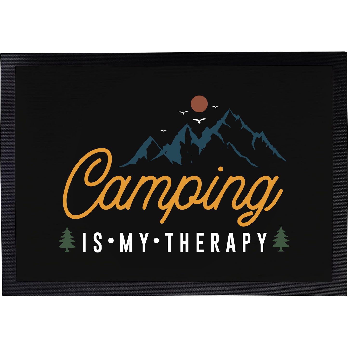 Fußmatte mit Spruch | Camping is my therapy