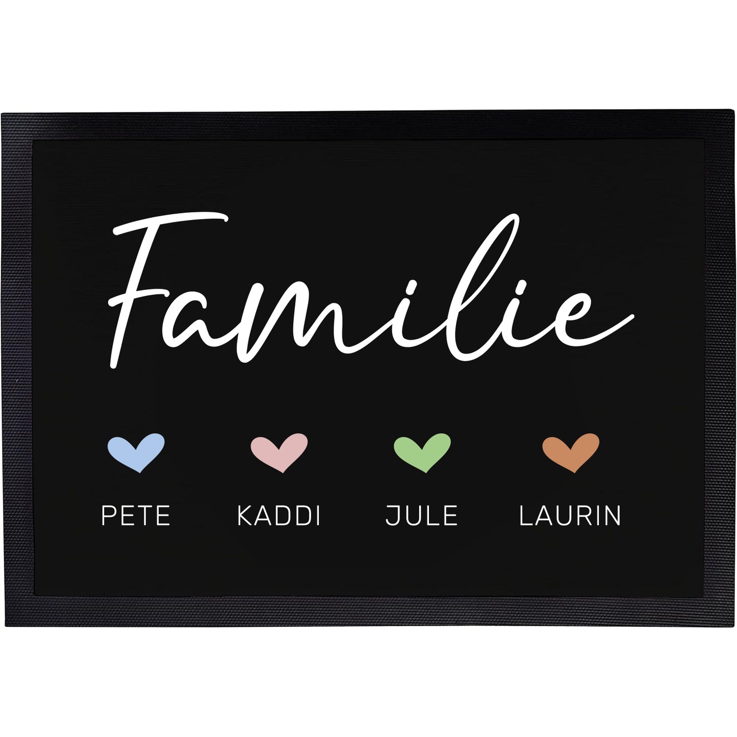 Fußmatte mit Vornamen | Familie Herzchen