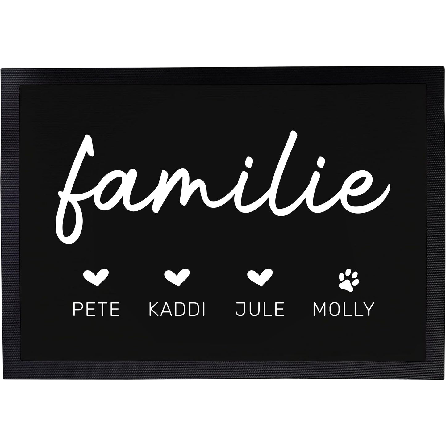 Fußmatte mit Vornamen & Pfote | Familie 8