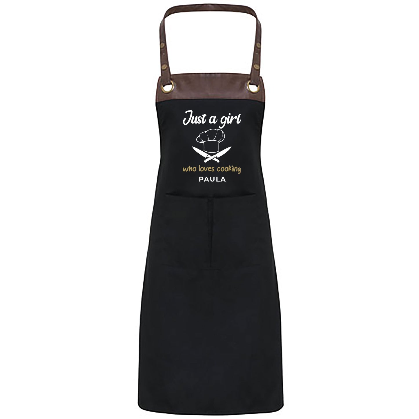 Kochschürze mit Name | Just a Girl Who Loves Cooking