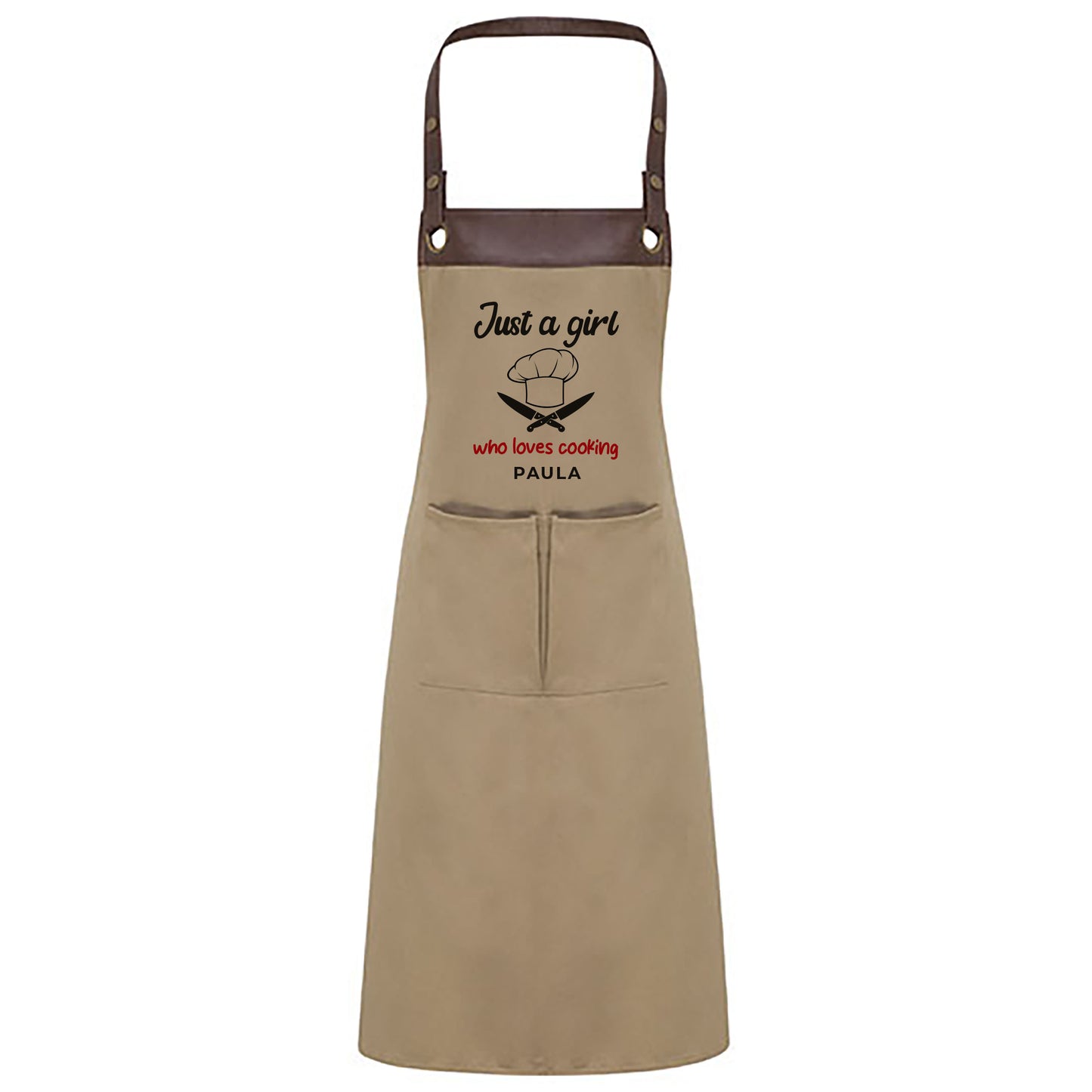 Kochschürze mit Name | Just a Girl Who Loves Cooking