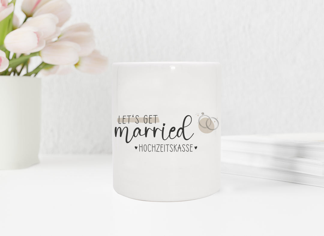 Spardose aus Keramik | Hochzeitskasse | Lets get married | Geschenk zur Verlobung