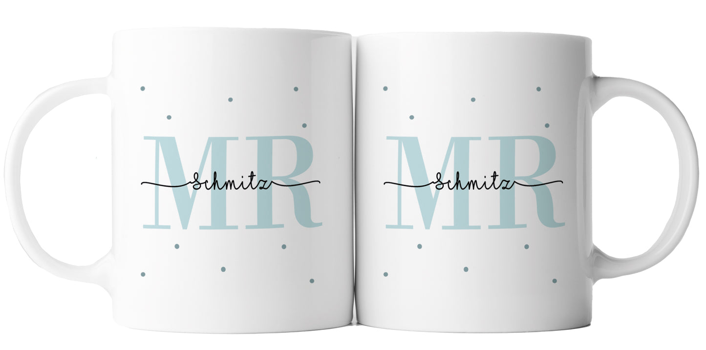 Keramik Tassen-Set mit Namen + Datum | Mr + Mr