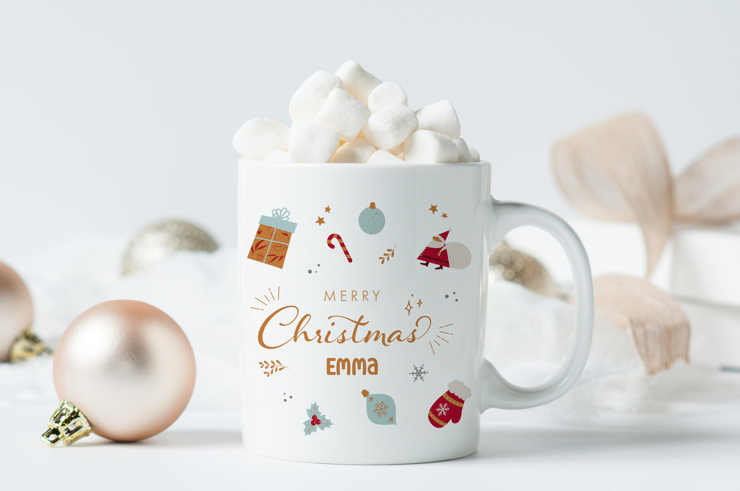 Keramik Tasse mit Name | Merry Christmas