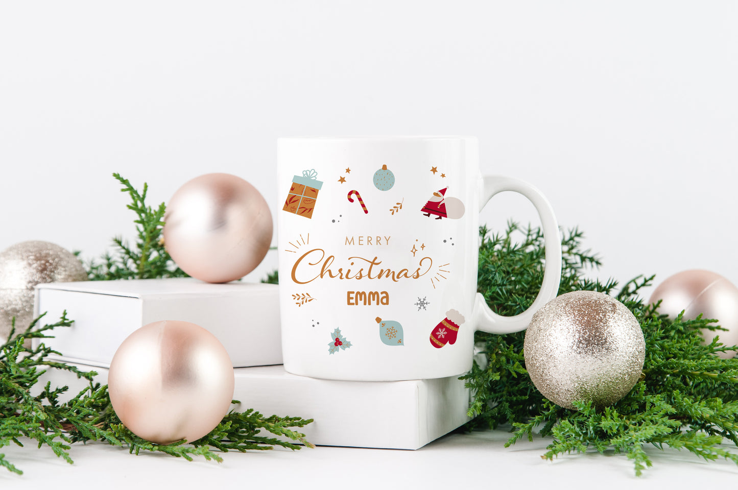 Keramik Tasse mit Name | Merry Christmas