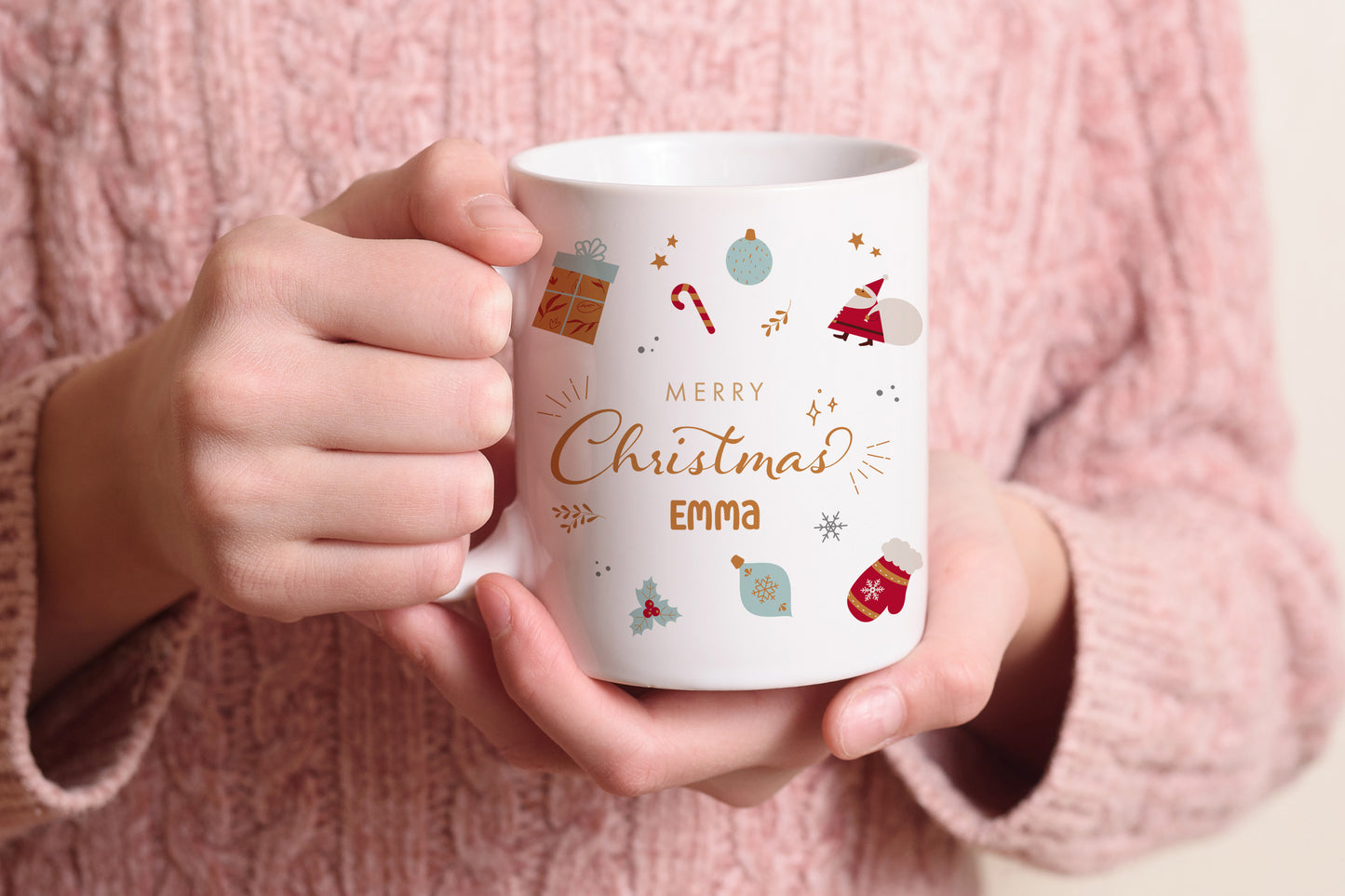 Keramik Tasse mit Name | Merry Christmas