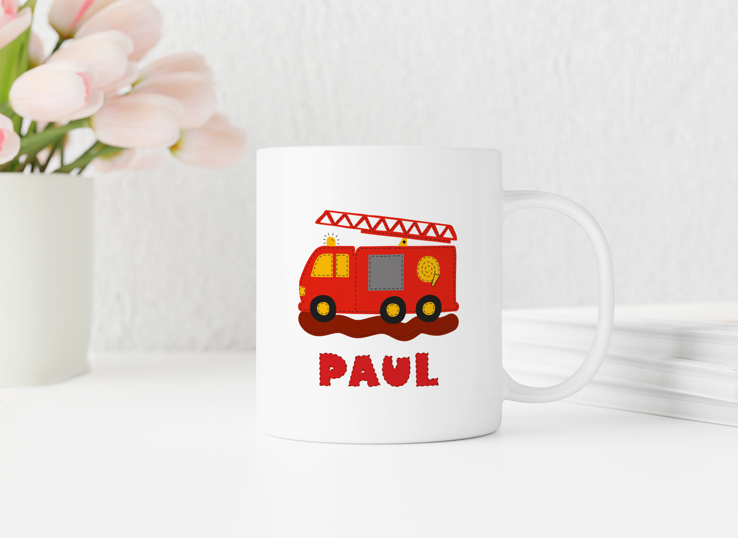 Keramik Tasse mit Namen | Feuerwehr