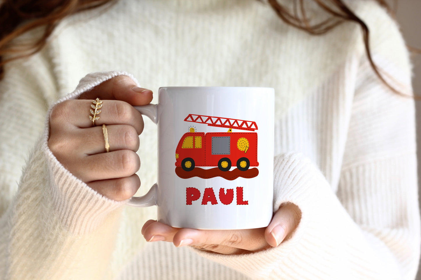 Keramik Tasse mit Namen | Feuerwehr