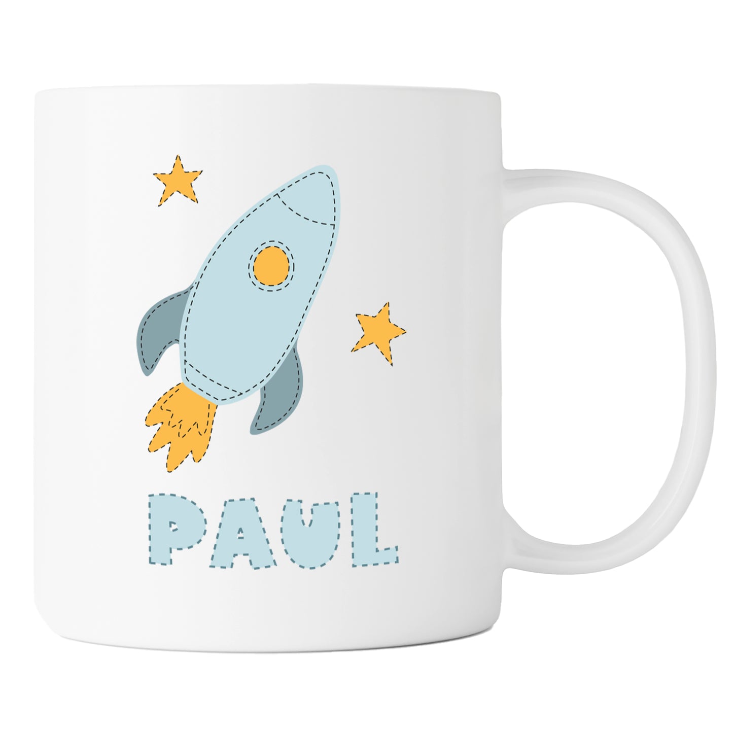 Keramik Tasse mit Namen | Rakete