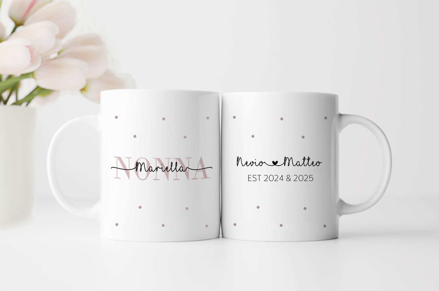 Keramik Tasse mit Namen + Enkel Geburtsjahr | Nonna