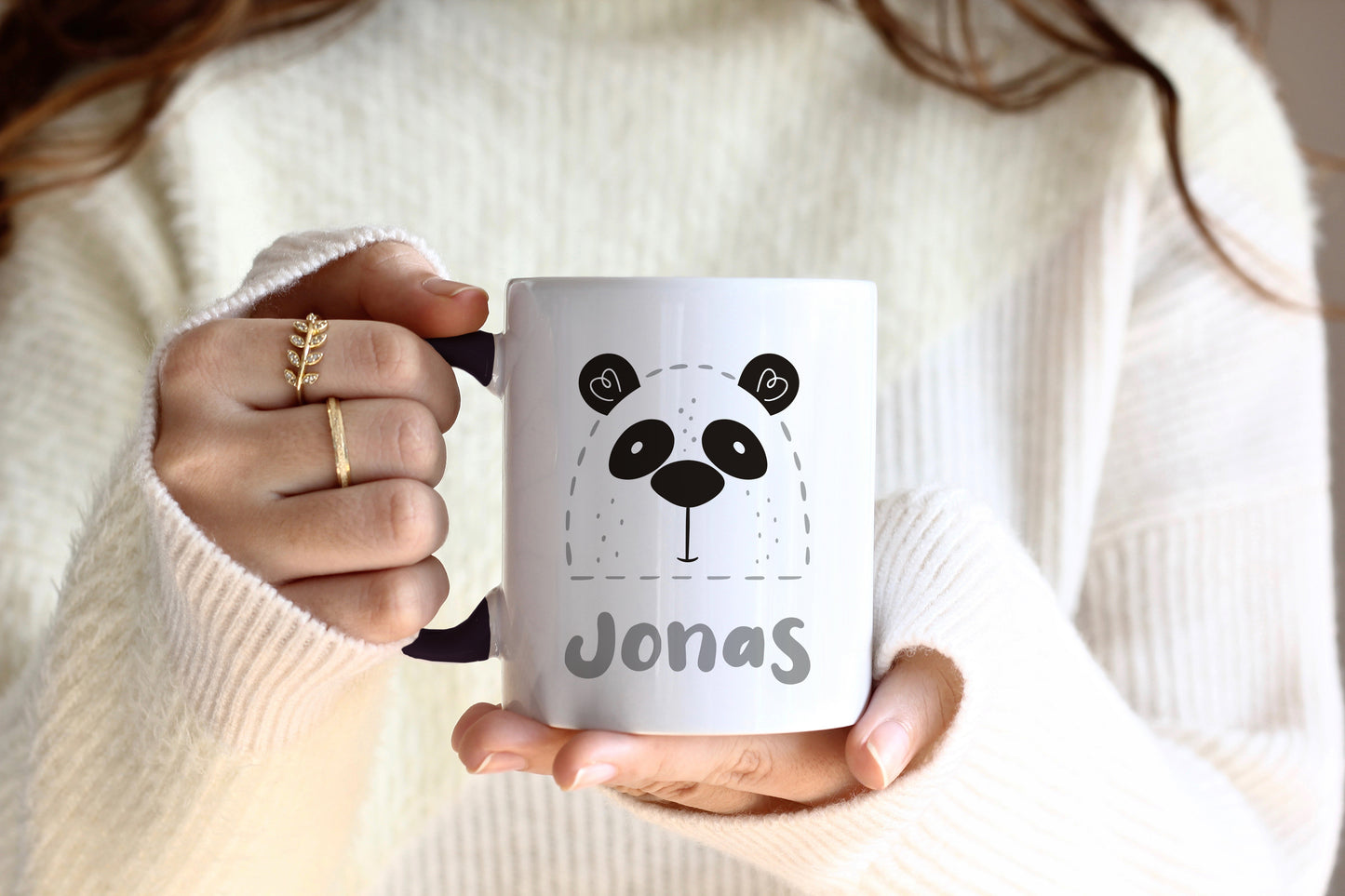 Keramik Tasse mit Name | Panda