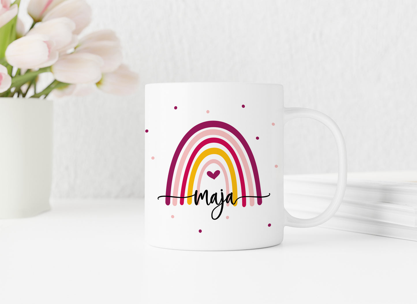 Personalisierte Tasse | mit Wunschnamen | Regenbogen bunt | wundervolle Geschenkidee | besonderes Geschenk zum Geburtstag