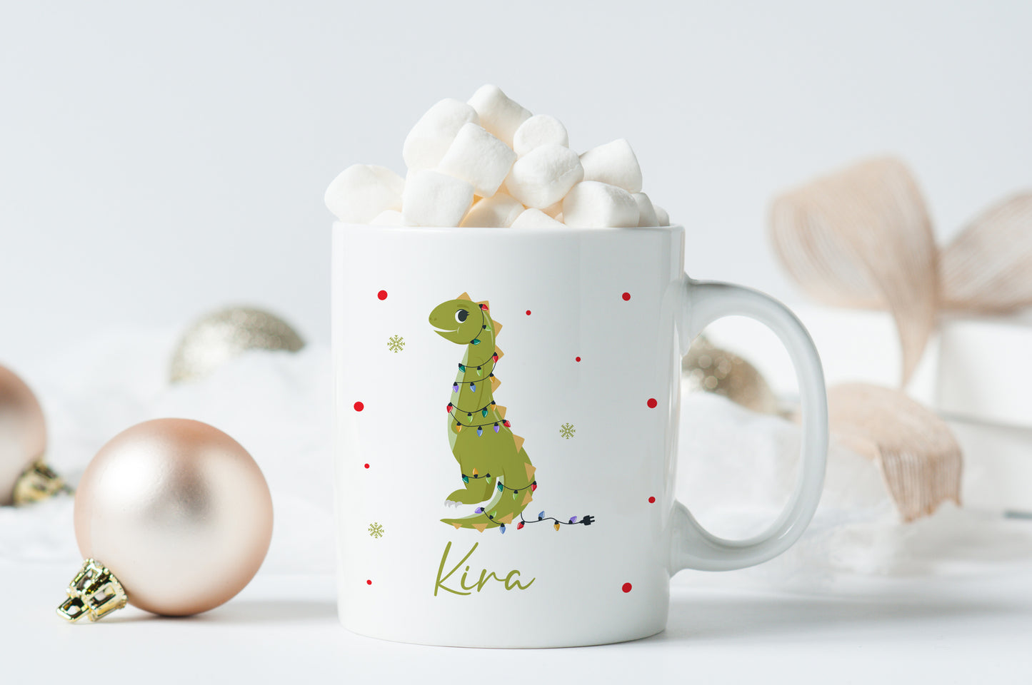 Keramik Tasse mit ame | Weihnachts- Dino