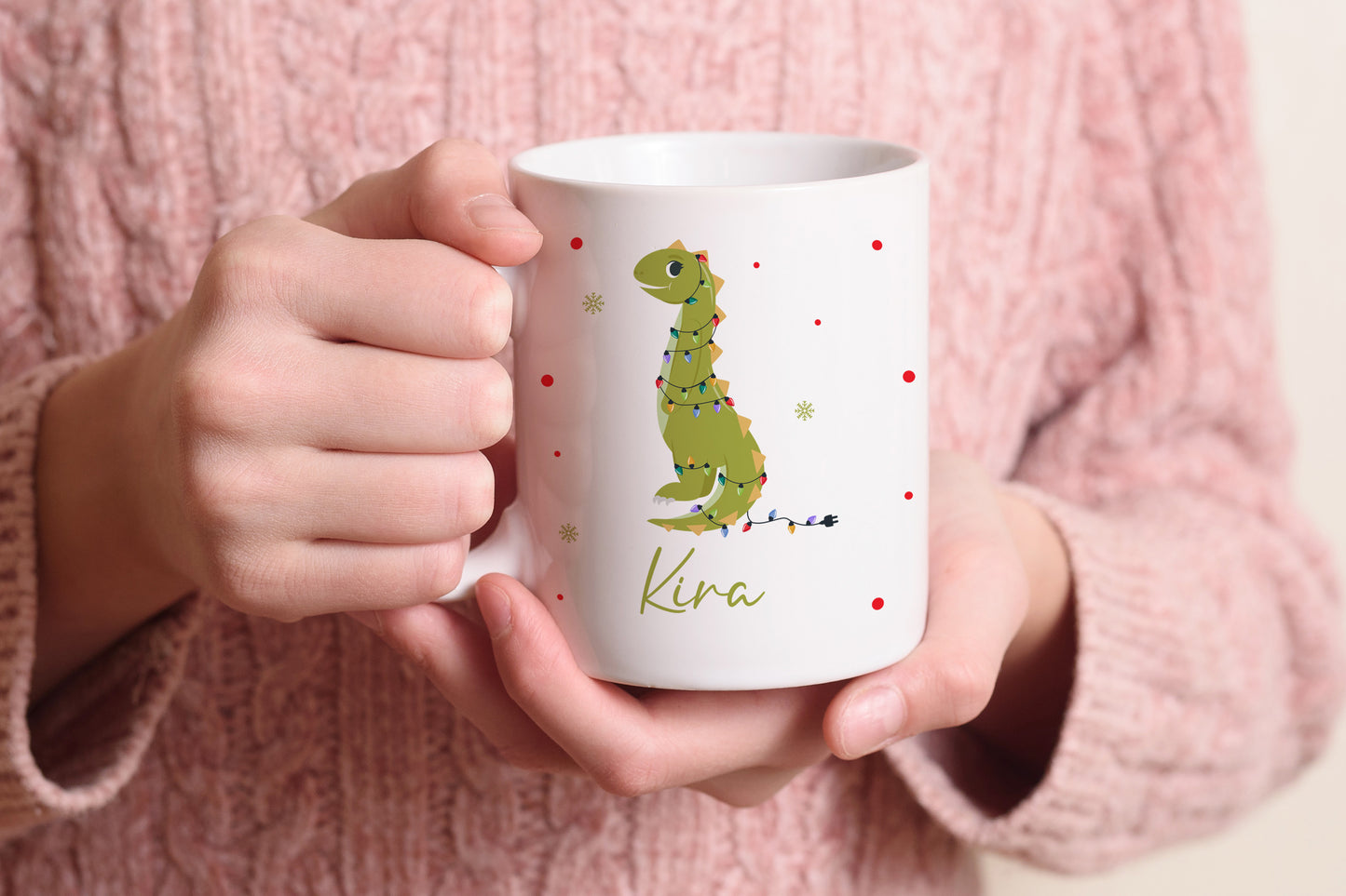 Keramik Tasse mit ame | Weihnachts- Dino