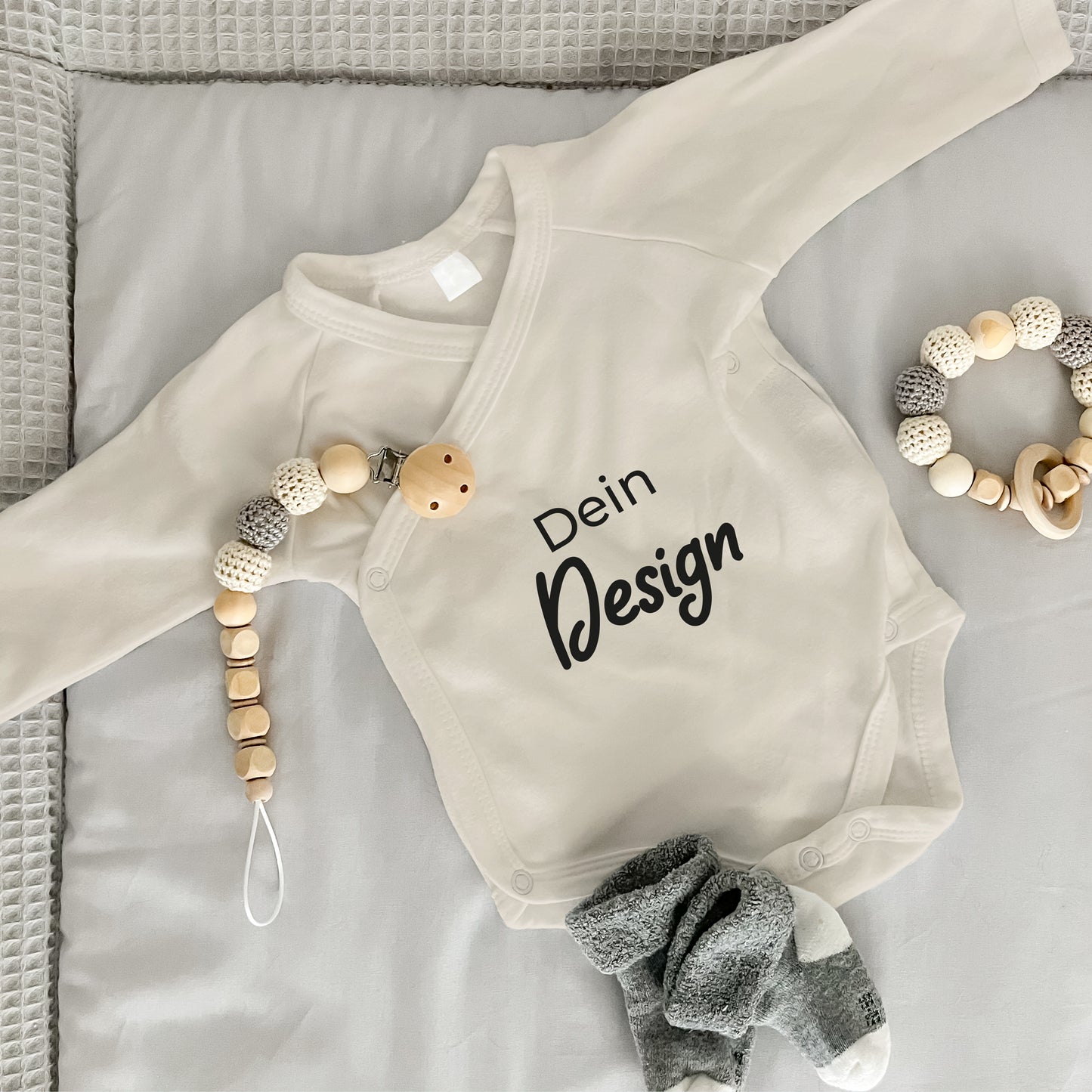 Baby Body Langarm individuell | Wickelbody aus Bio-Baumwolle | Dein Design