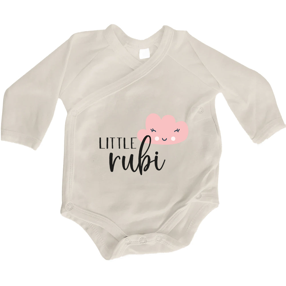 Baby Body Langarm mit Name | Wickelbody aus Bio-Baumwolle | Little