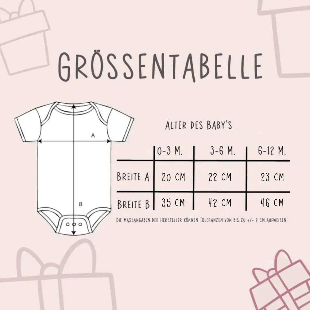 Größentabelle der Baby Wickelbodys von verschenkich.de