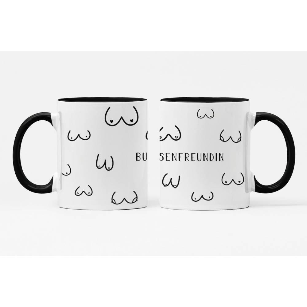 Busenfreundin 1.0 | Kaffeetasse | Henkel und Innen schwarz | entzückendes Geschenk für die beste und liebste Freundin | kurz BFF - verschenkich.de