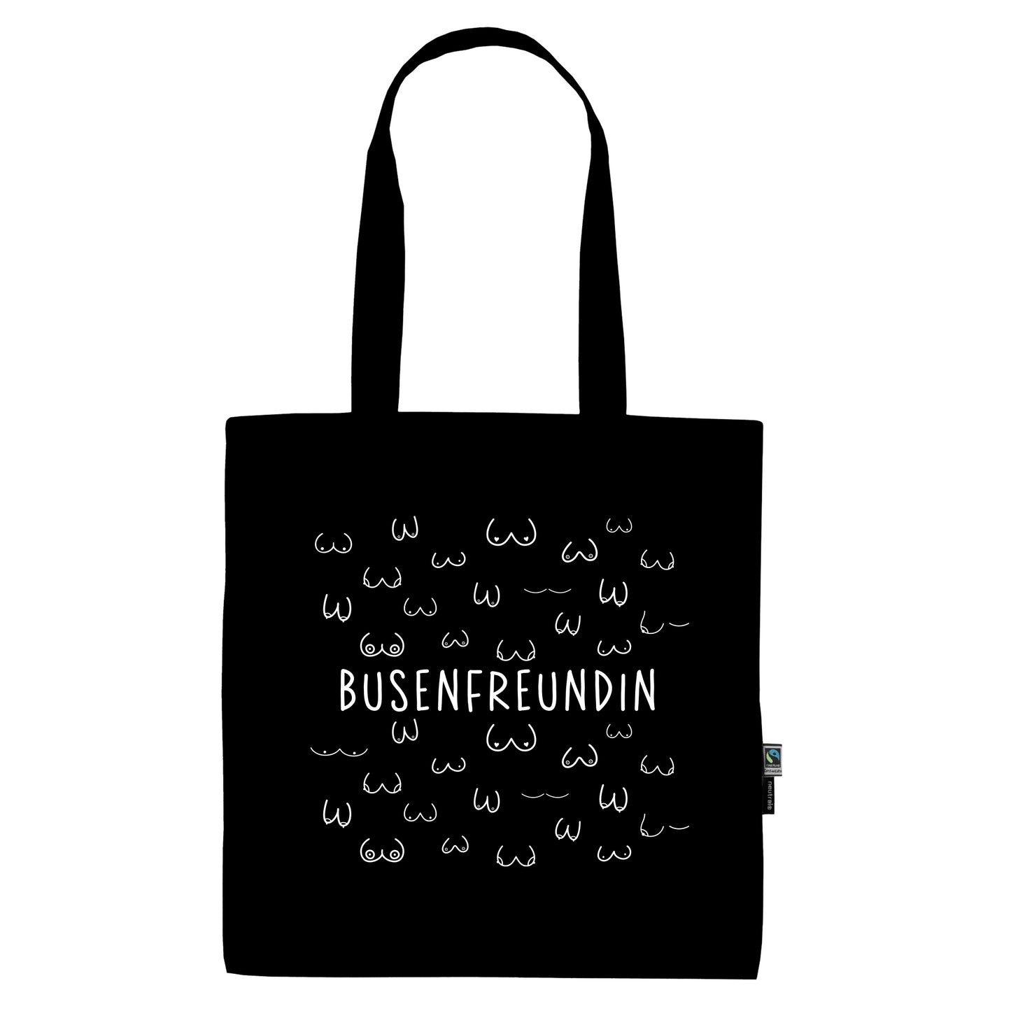 Busenfreundin 1.0 | schwarze Stofftasche aus Bio- Baumwolle | entzückendes Geschenk für die beste und liebste Freundin | kurz BFF - verschenkich.de