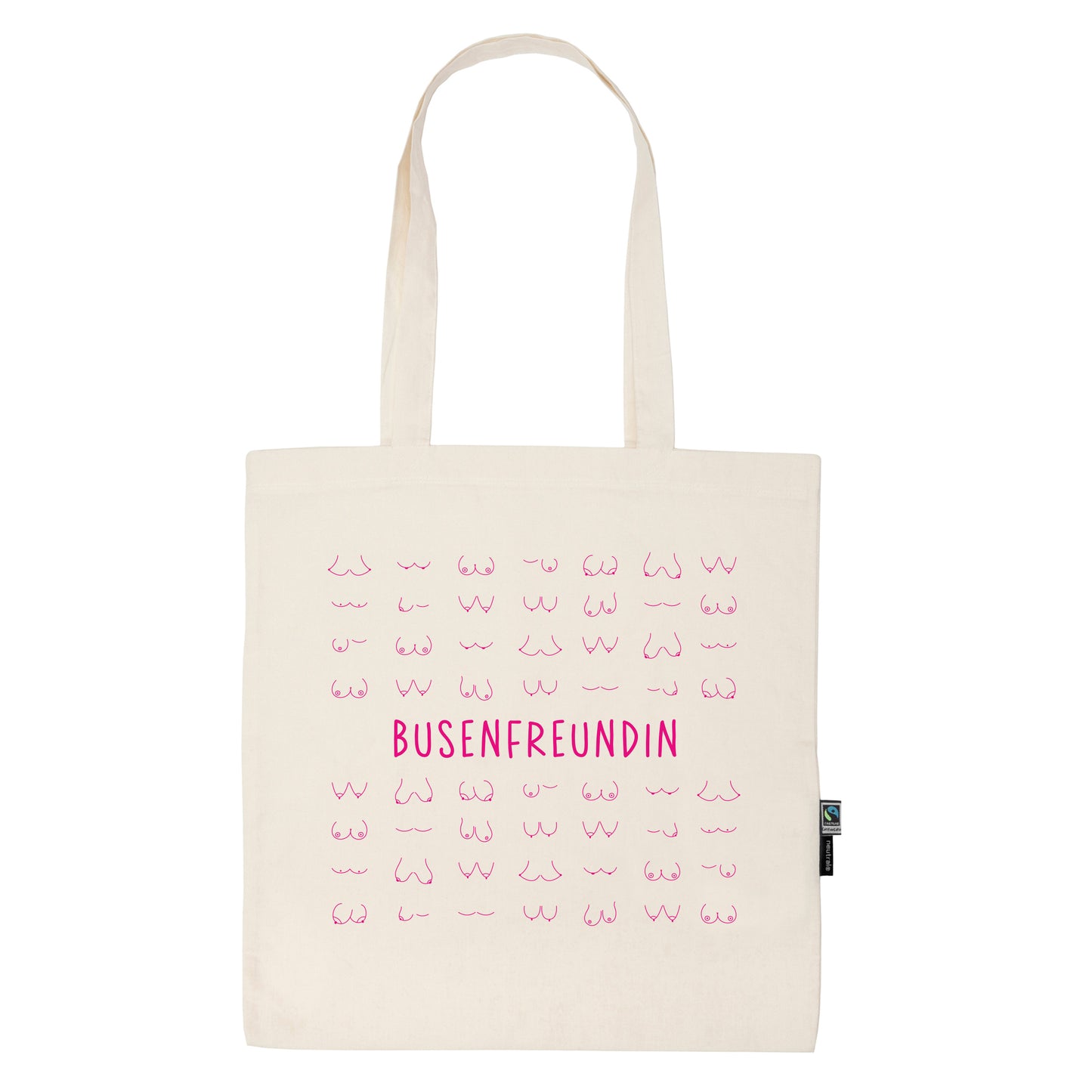 Busenfreundin 2.0 pink | naturfarbene Stofftasche aus Bio- Baumwolle | entzückendes Geschenk für die beste und liebste Freundin | kurz BFF - verschenkich.de