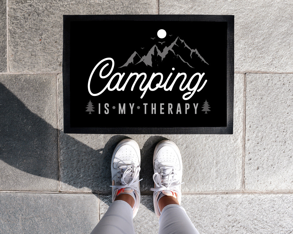 Fußmatte mit Spruch | Camping is my therapy