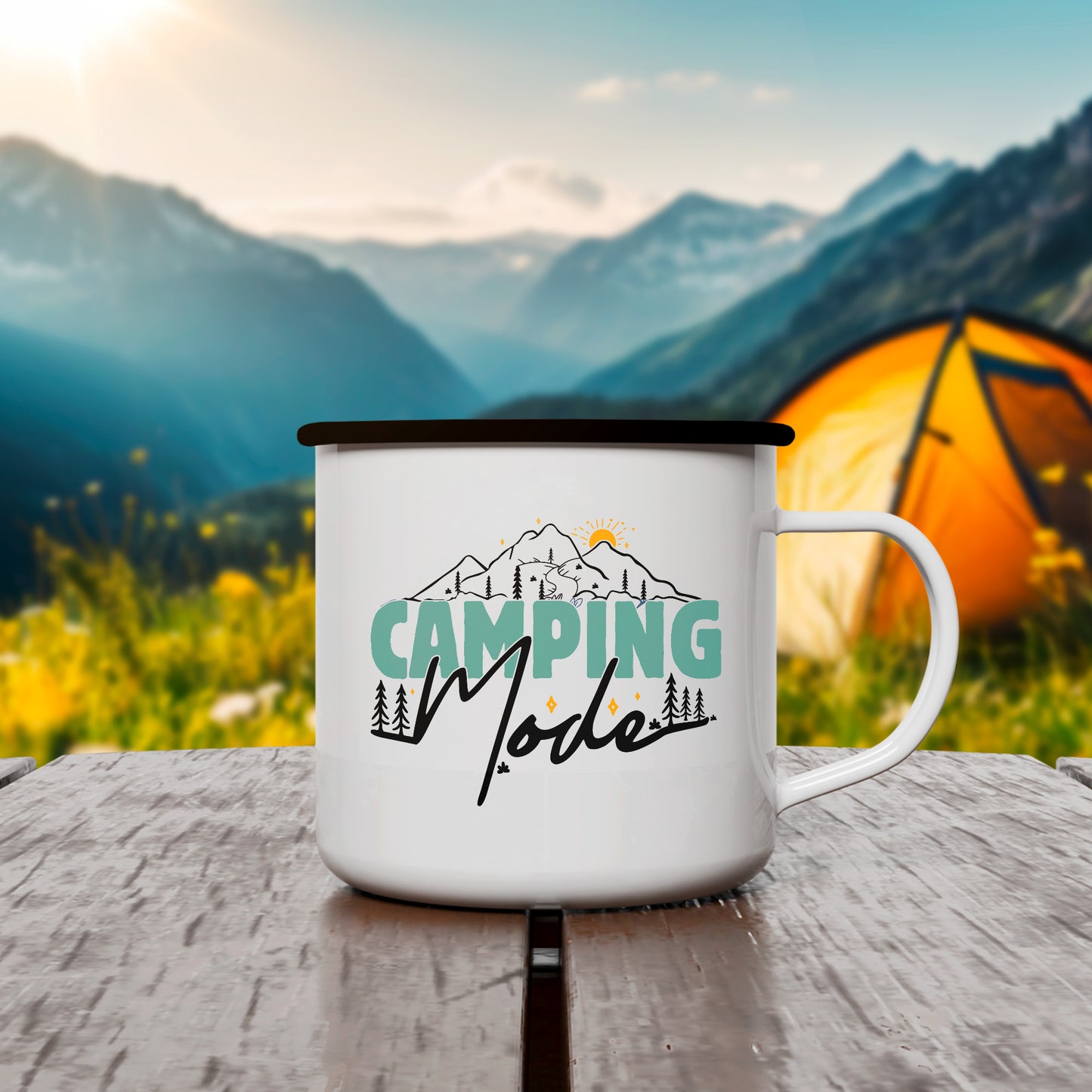 Emaille Tasse | Camping Mode