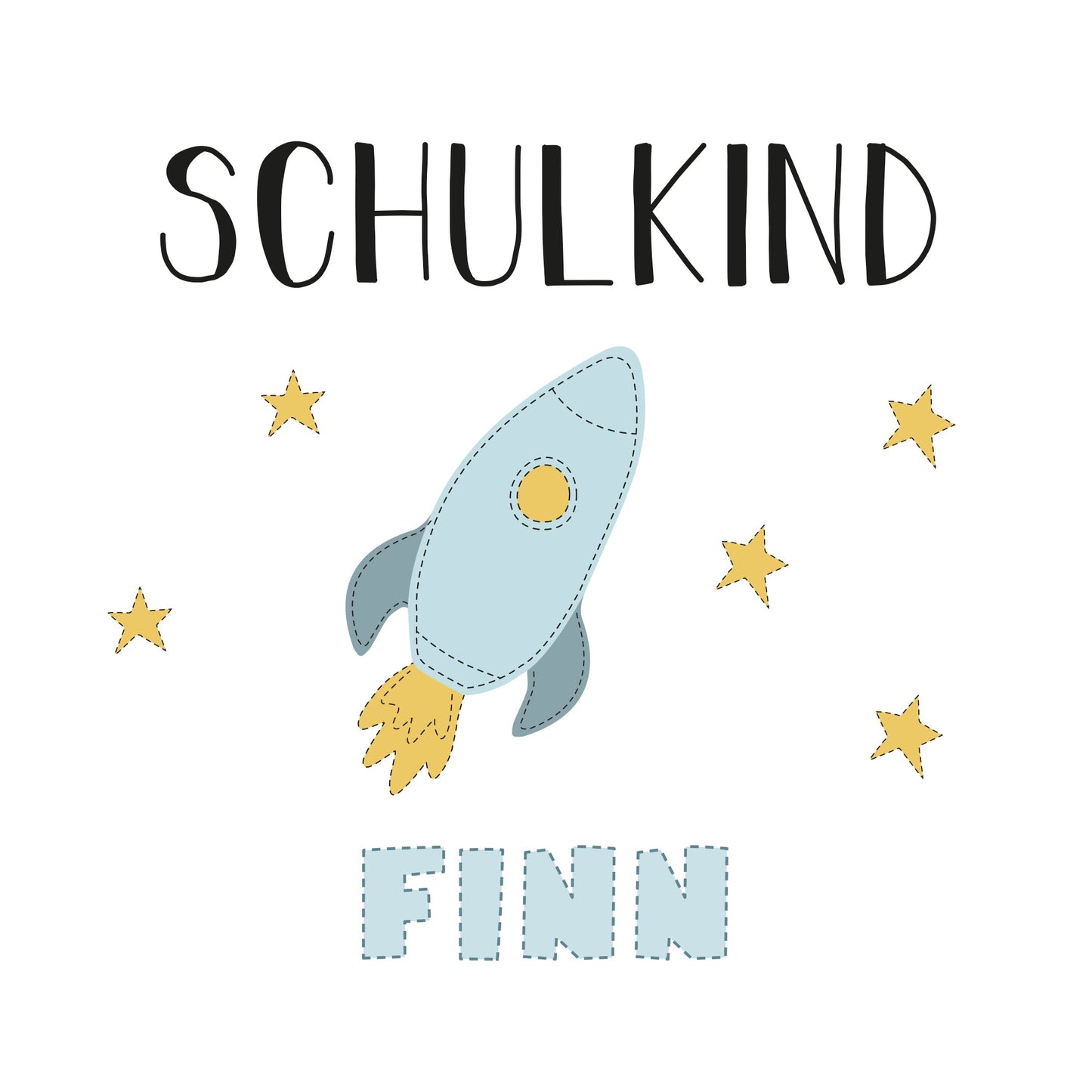 T-Shirt Kinder | Bio-Baumwolle | Schulkind | Rakete