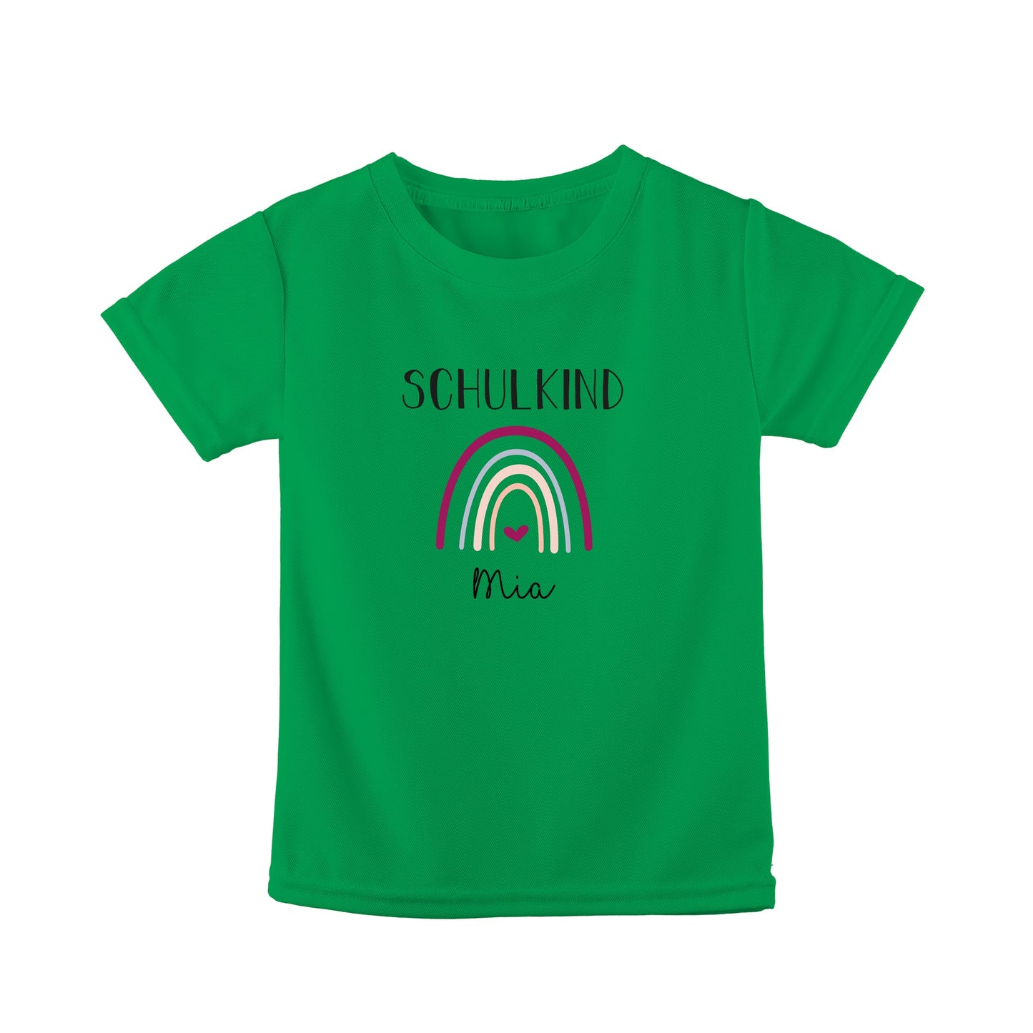 T-Shirt Kinder | Bio-Baumwolle | Schulkind | Regenbogen + Herz lila