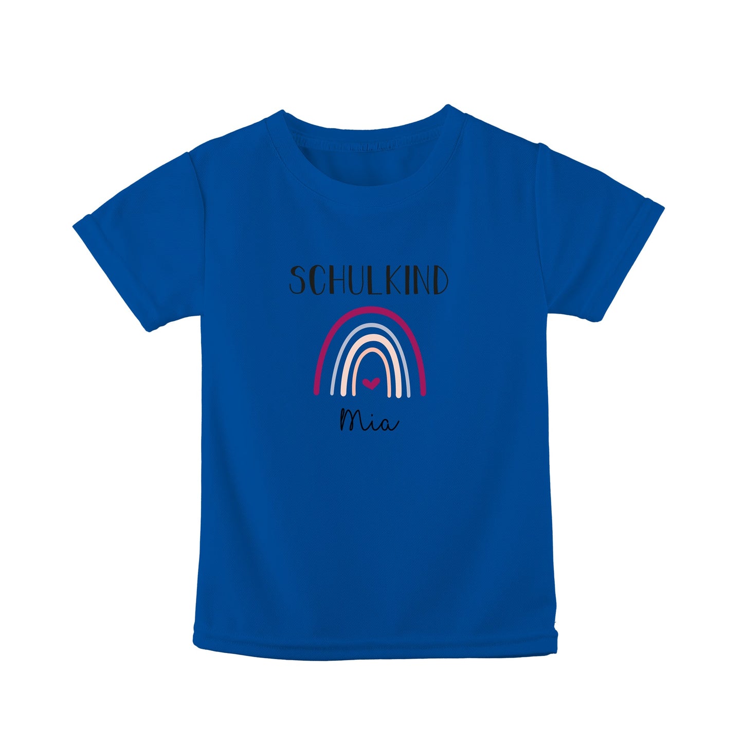 T-Shirt Kinder | Bio-Baumwolle | Schulkind | Regenbogen + Herz lila