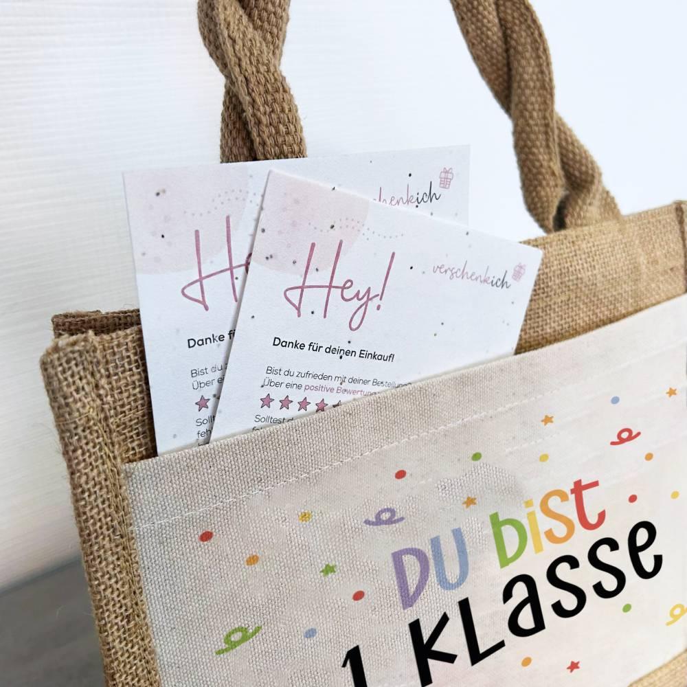 Einschulung | Jute Pocket Tasche | Du bist erste Klasse | Konfetti 4 | auch als Geschenktasche für den Schulanfang - verschenkich.de