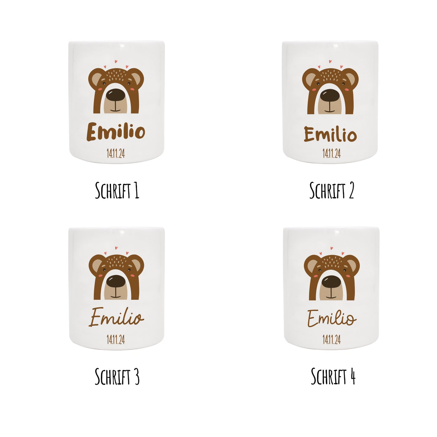 Personalisierte Spardose aus Keramik | Bär mit Name und Datum - verschenkich.de