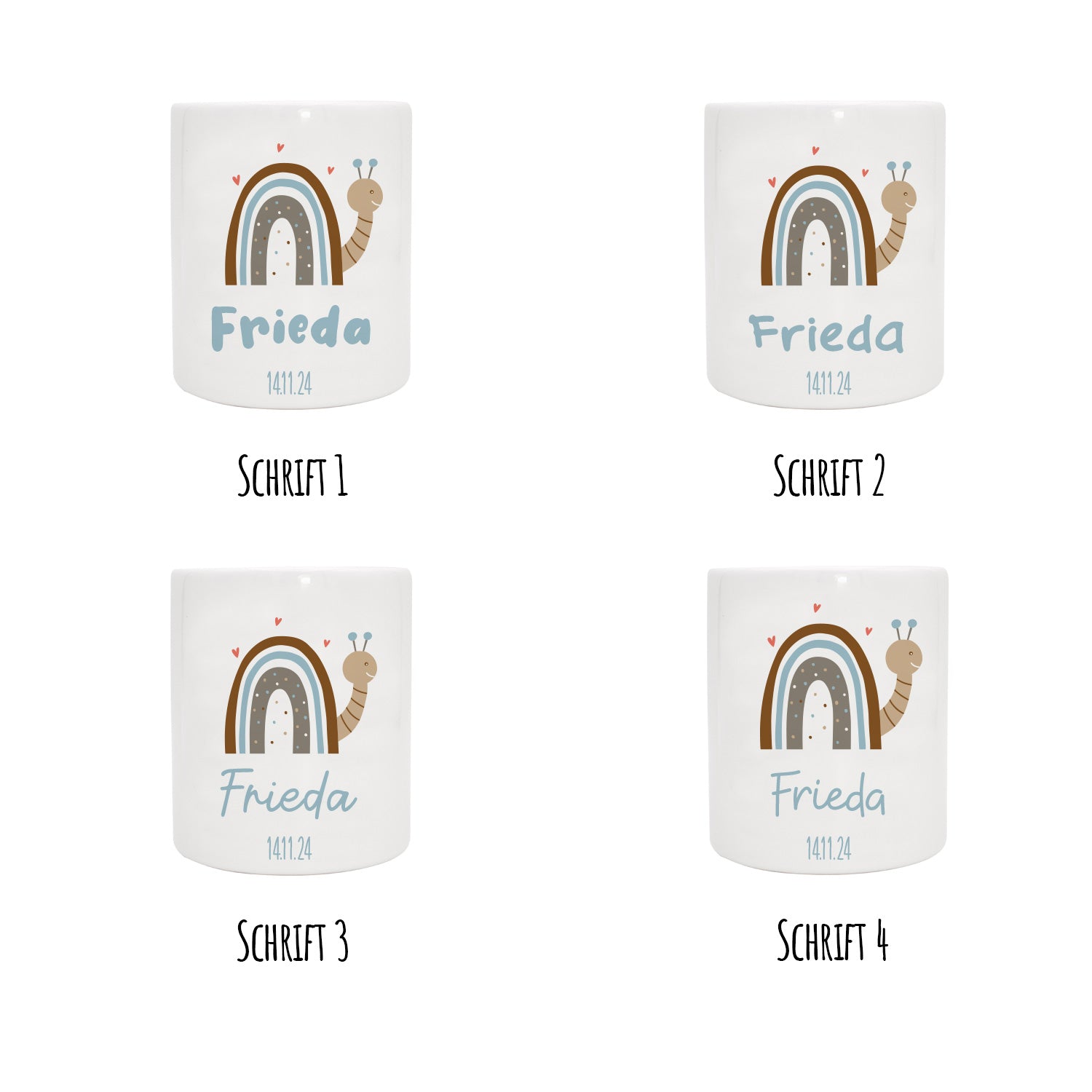 Personalisierte Spardose aus Keramik | Schnecke mit Name und Datum - verschenkich.de