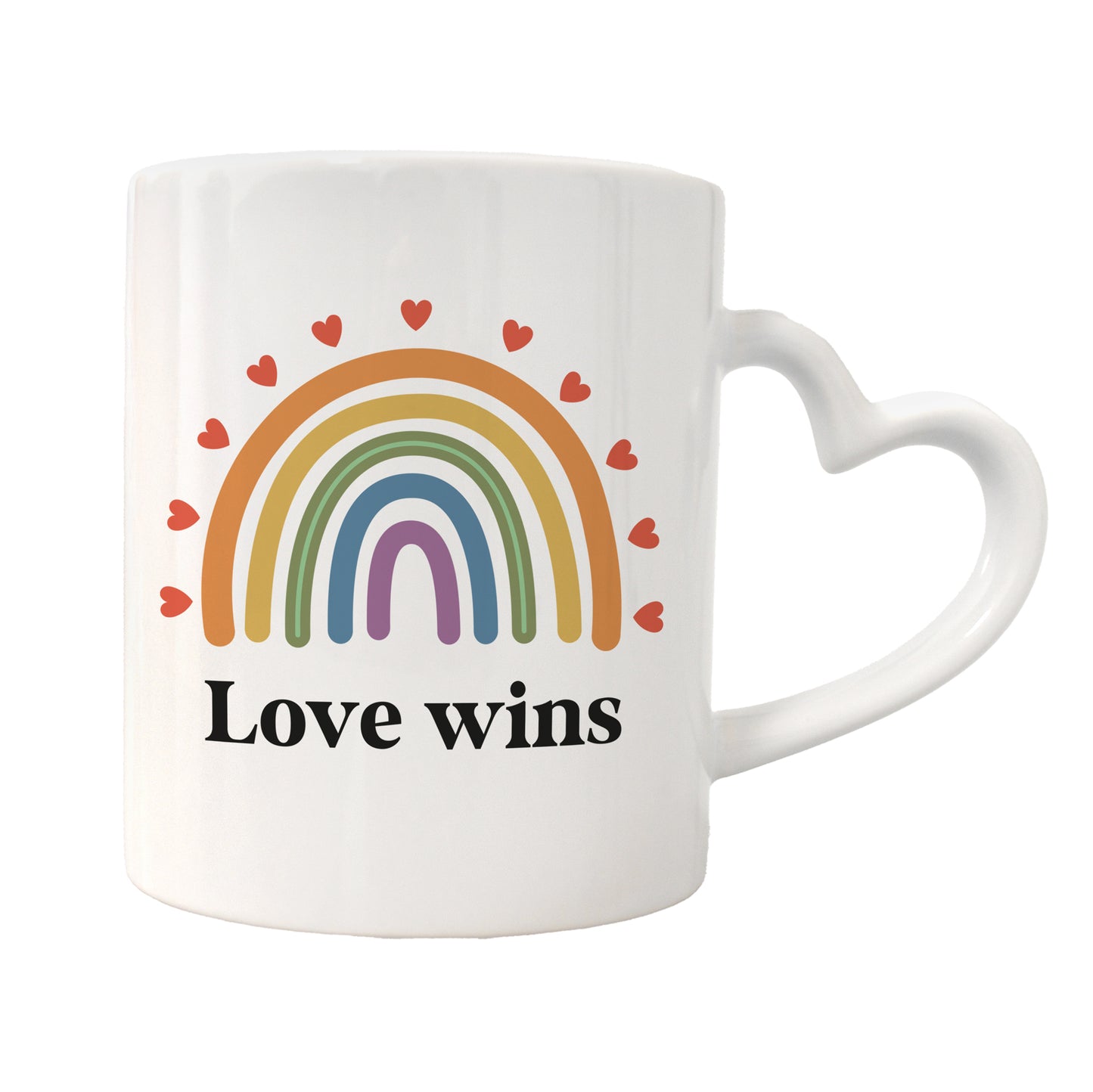 Keramik Herzhenkel Tasse | Love wins