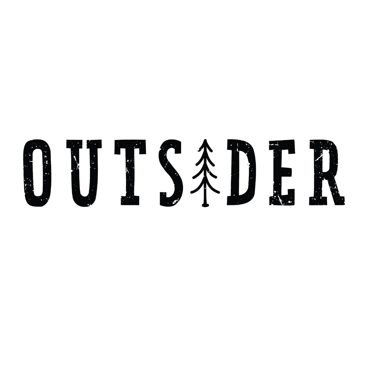 Detailansicht Outsider - Motiv auf weißem T-Shirt