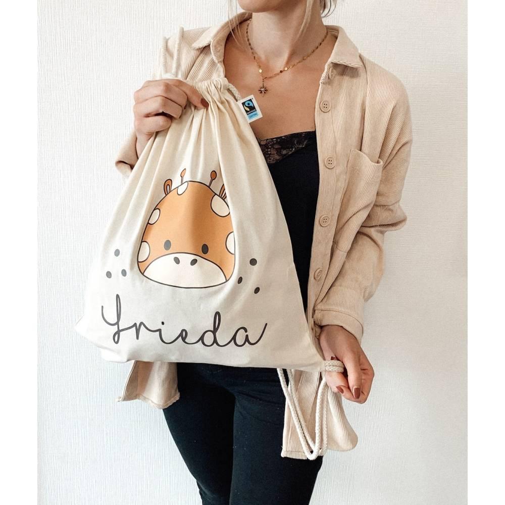 Turnbeutel personalisiert und mit eigenen Namen - Motiv: Einhorn - verschenkich.de