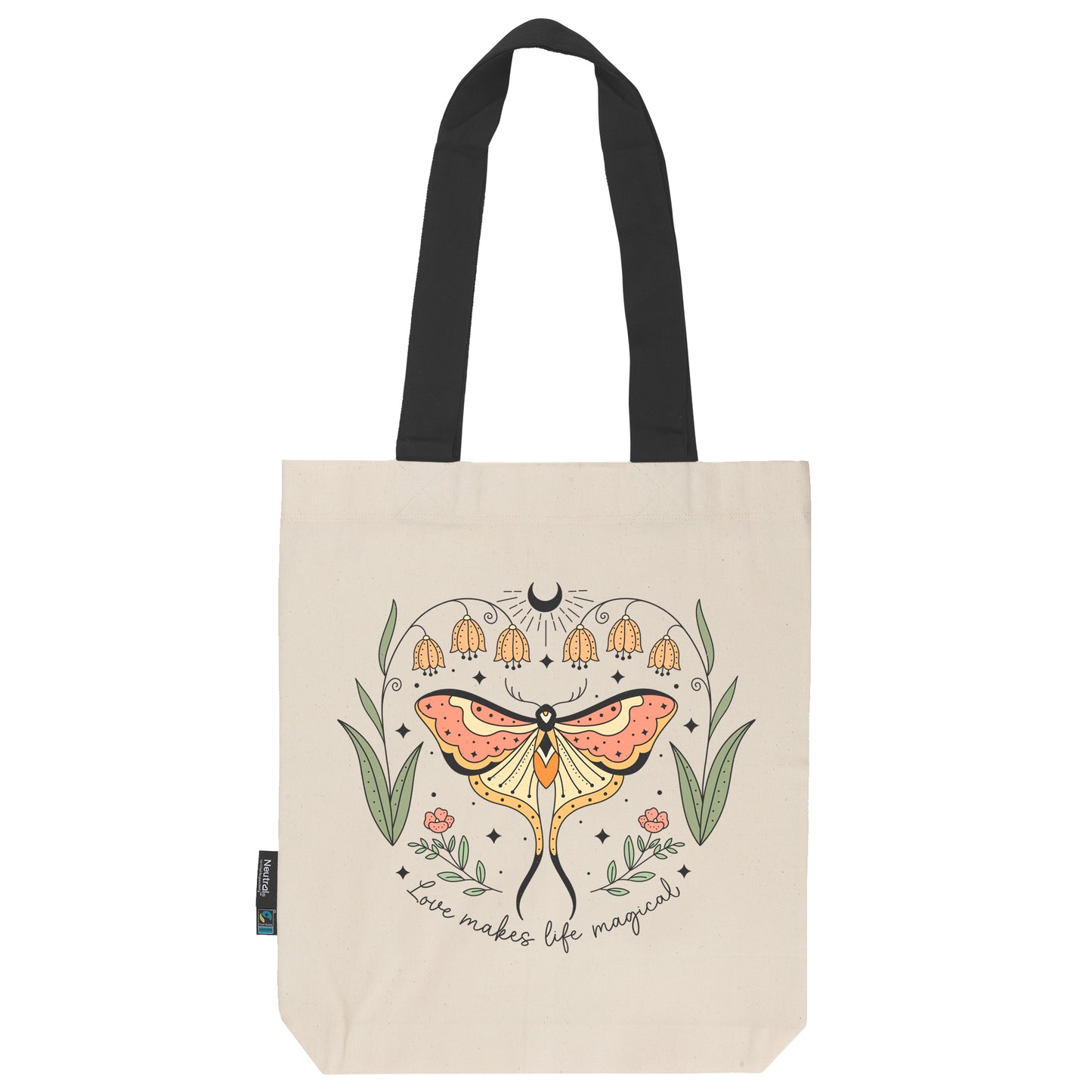 Twill Bag aus Bio- Baumwolle | Butterfly 4 | Love makes life magical - verschenkich.de