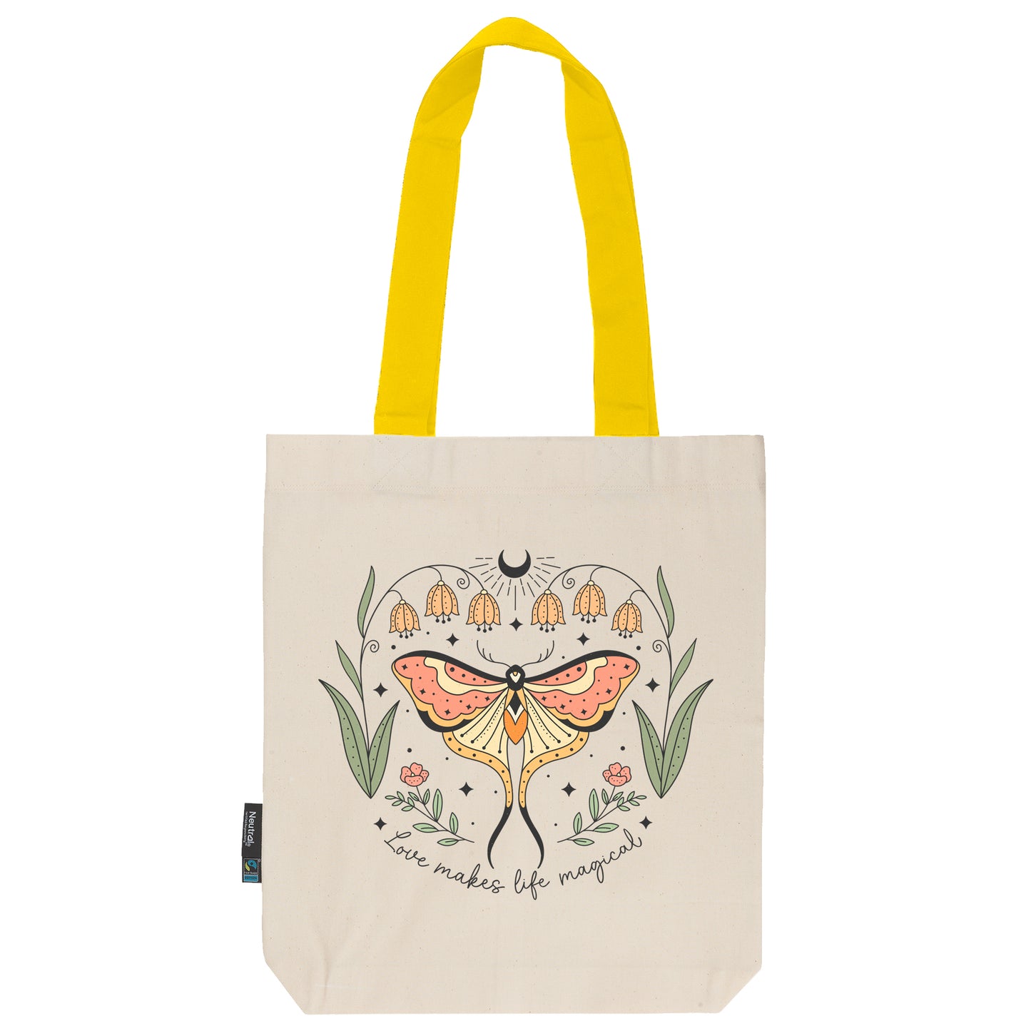 Twill Bag aus Bio- Baumwolle | Butterfly 4 | Love makes life magical - verschenkich.de