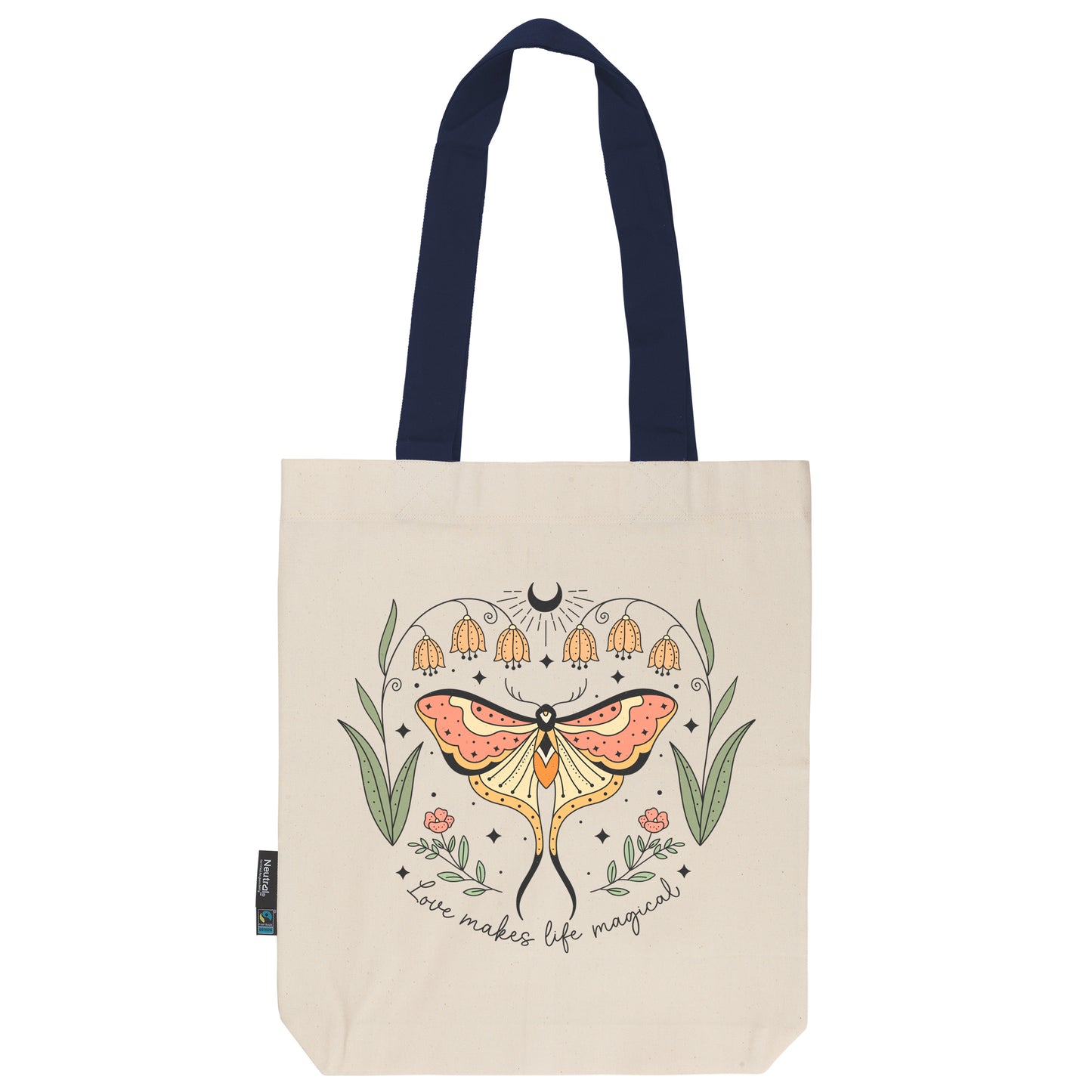 Twill Bag aus Bio- Baumwolle | Butterfly 4 | Love makes life magical - verschenkich.de