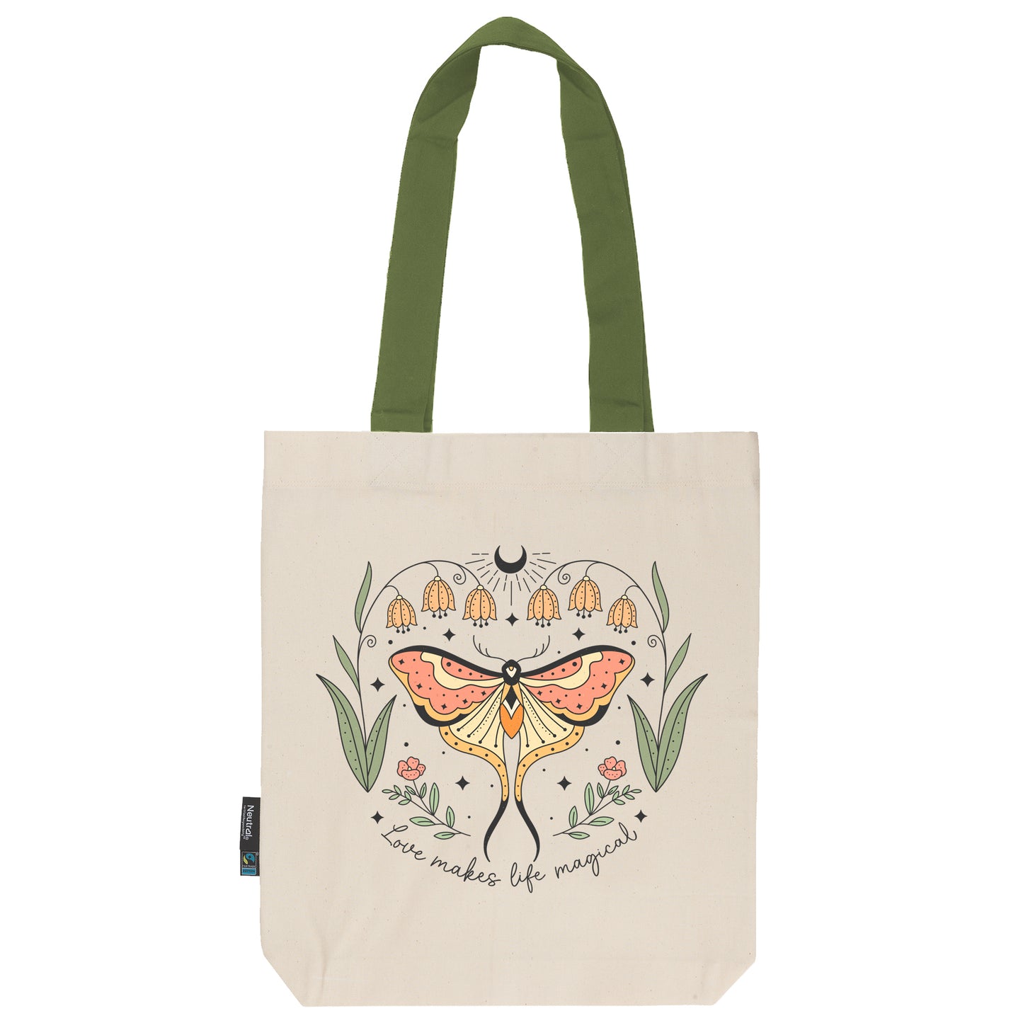 Twill Bag aus Bio- Baumwolle | Butterfly 4 | Love makes life magical - verschenkich.de
