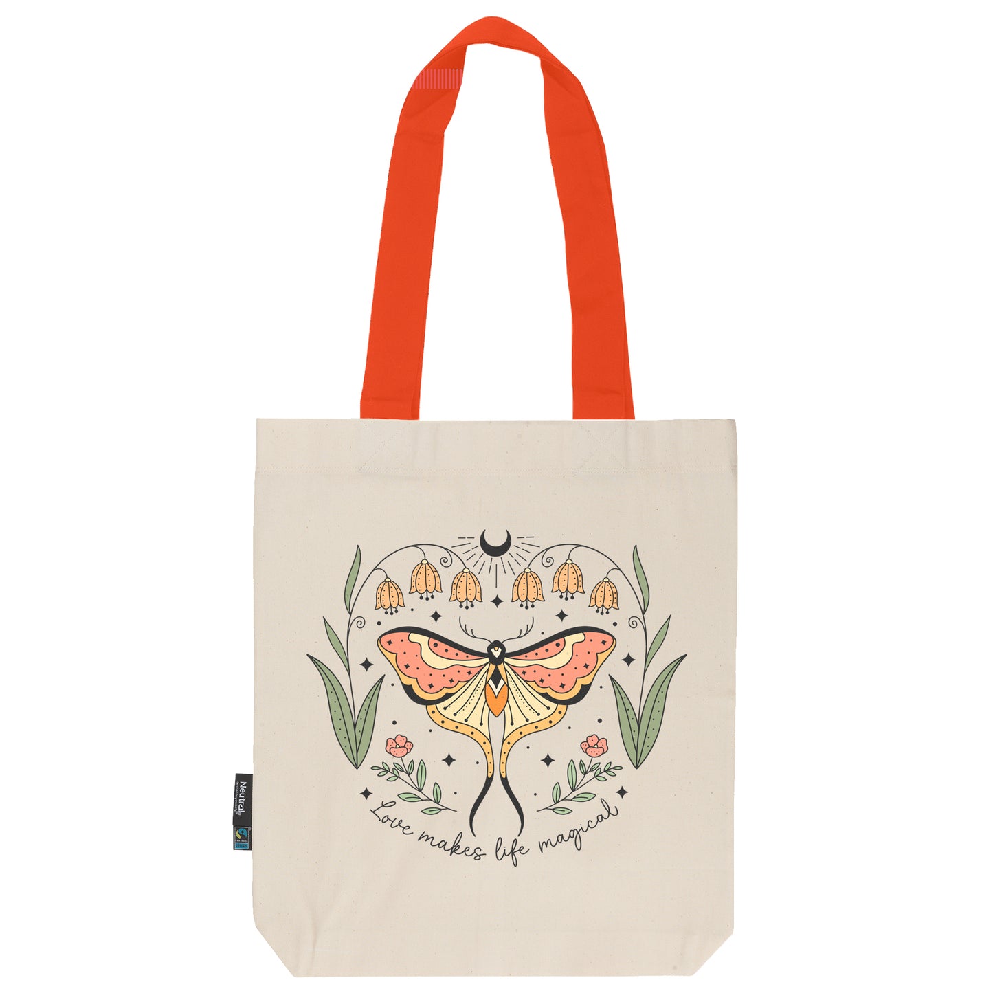 Twill Bag aus Bio- Baumwolle | Butterfly 4 | Love makes life magical - verschenkich.de
