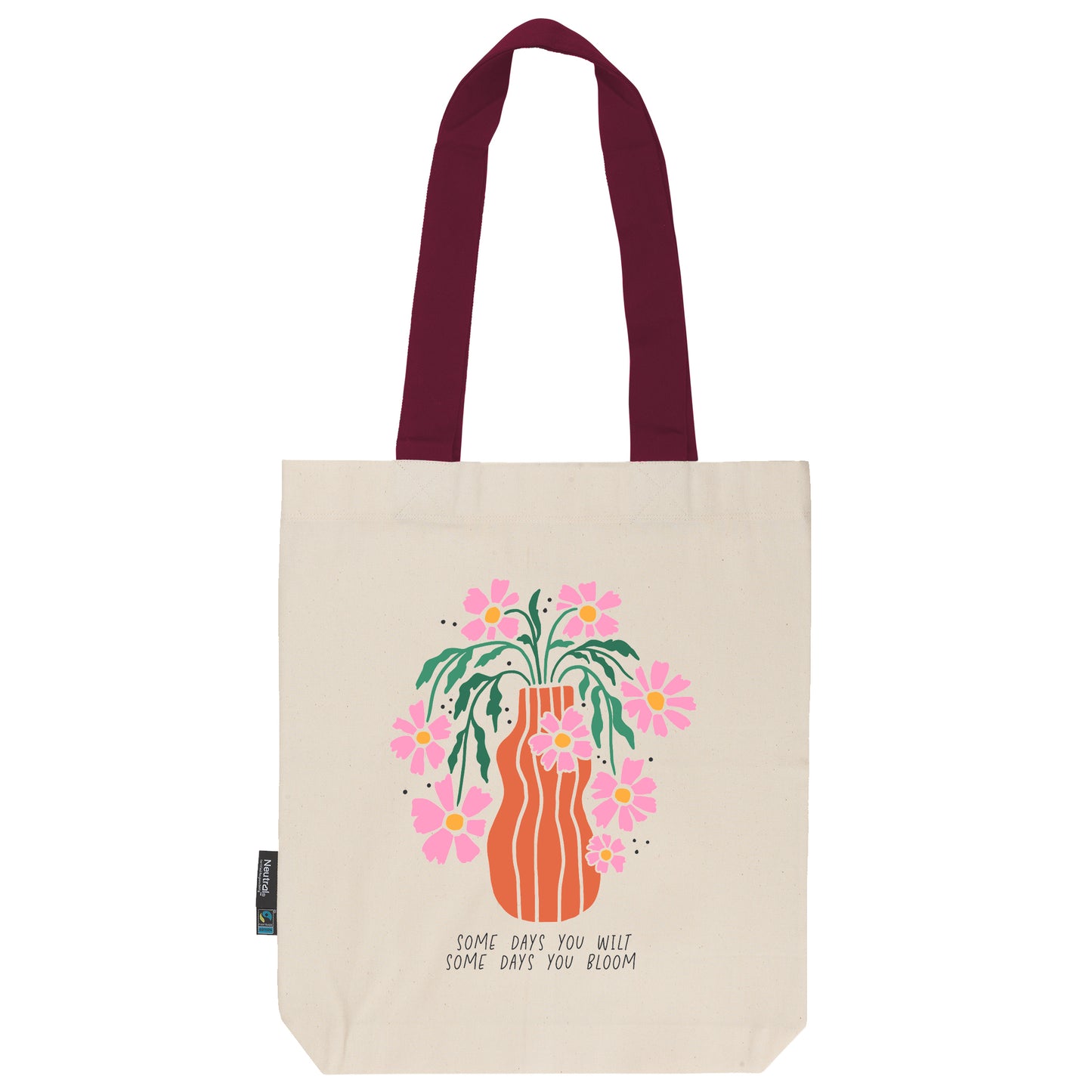 Twill Bag aus Bio- Baumwolle | Floral 3 | Some days you bloom - verschenkich.de